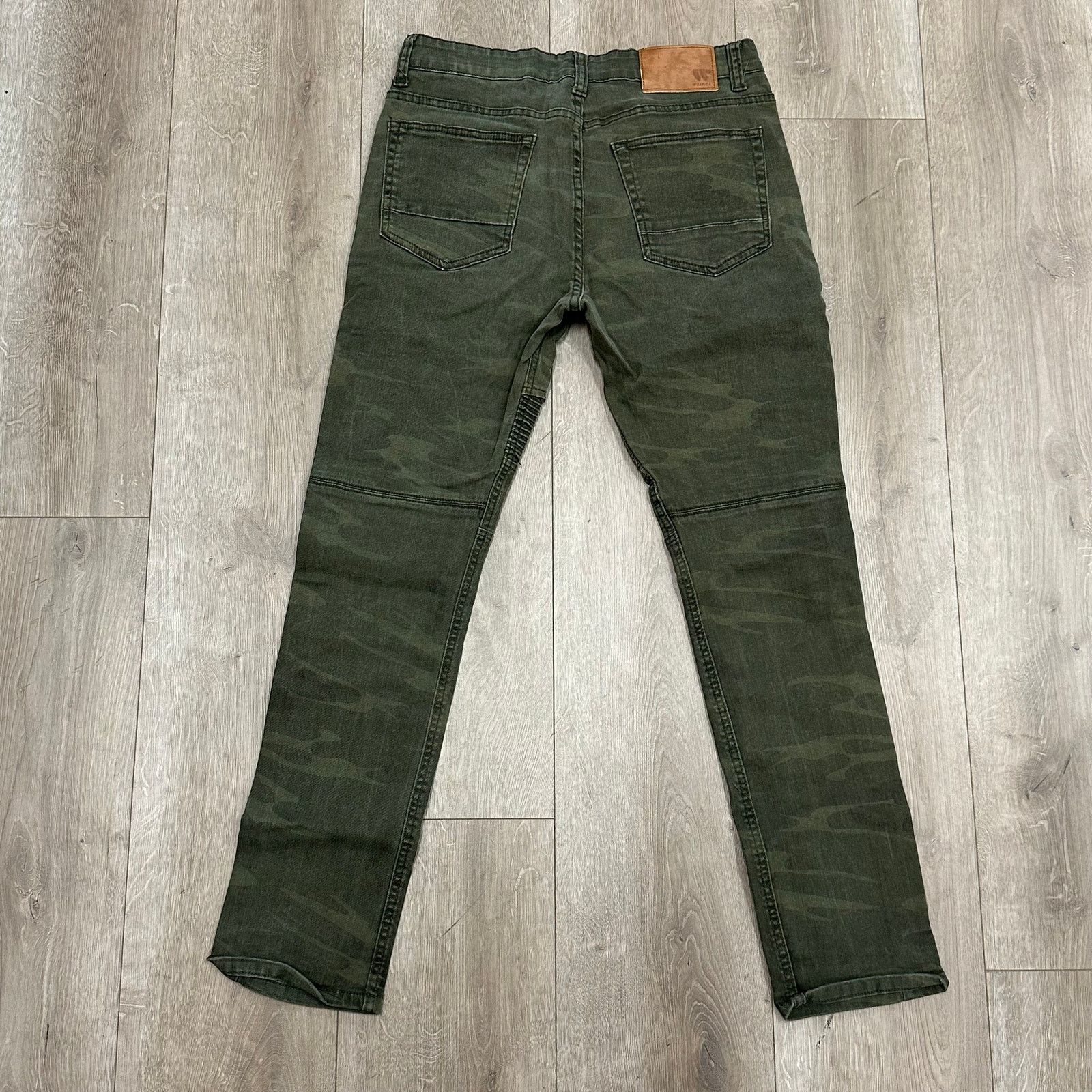 Waimea Waimea Slim Fit Olive Camo Biker Denim Jeans Pants 33x32 Size US 33 - 5 Thumbnail