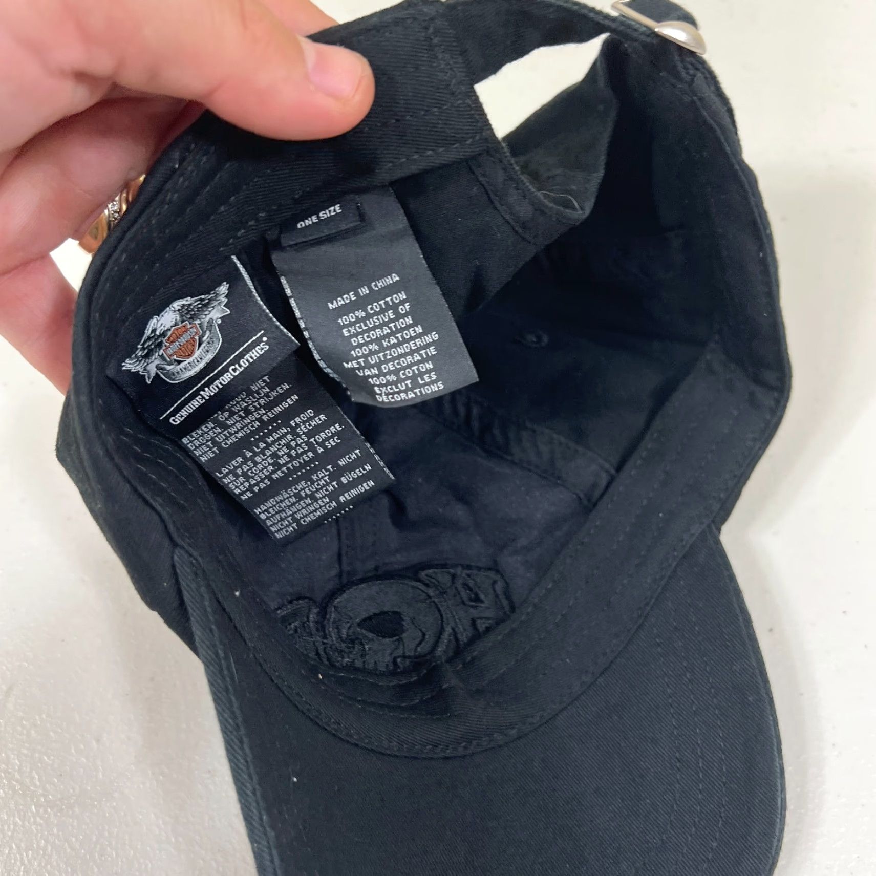 Harley Davidson Harley-Davidson Skull Patch Hat Unisex Adults One Size Black Trucker Adjustable Casual Motorcycle Skull Size ONE SIZE - 5 Thumbnail