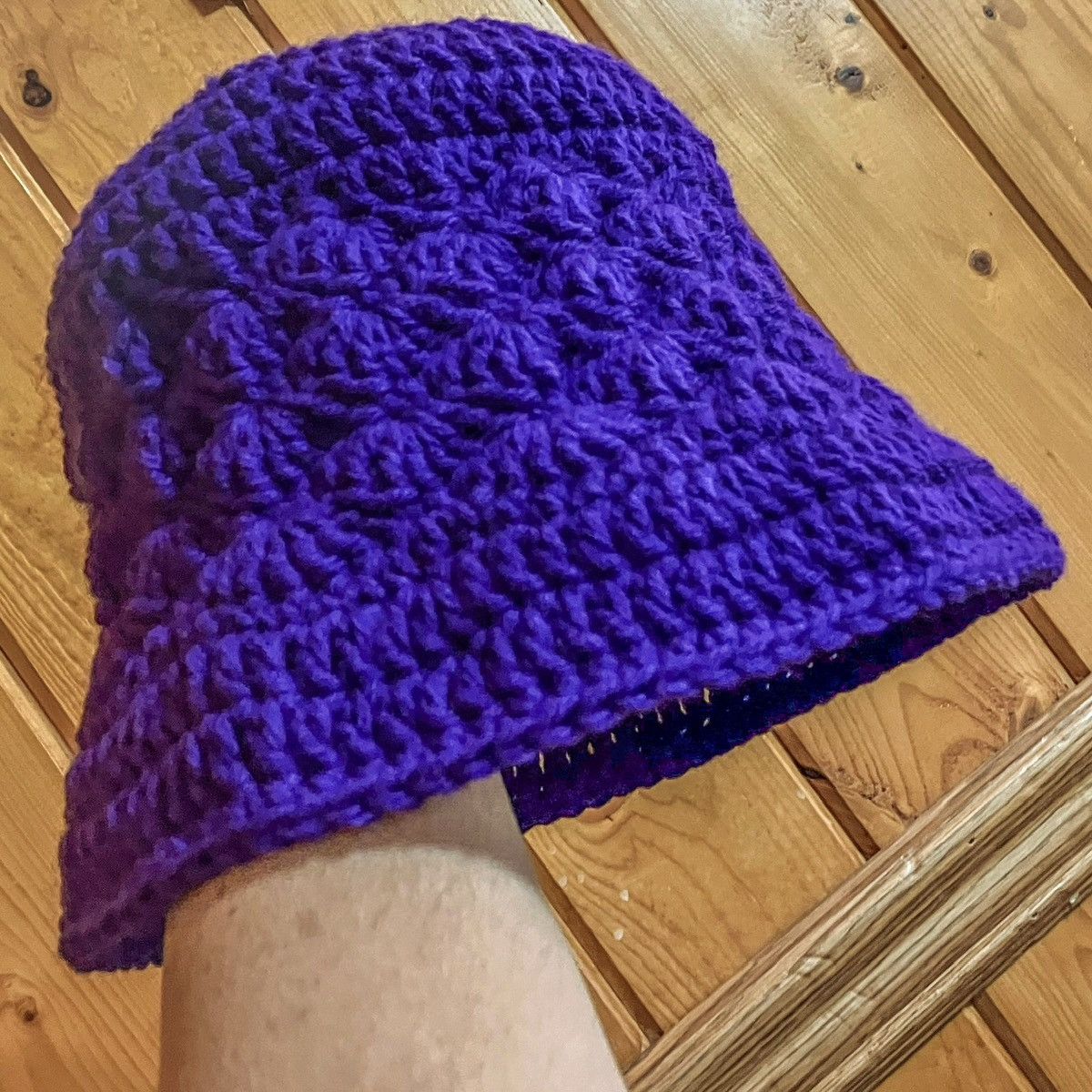 Handmade Purple Crochet Bucket Hat Size ONE SIZE - 1 Preview