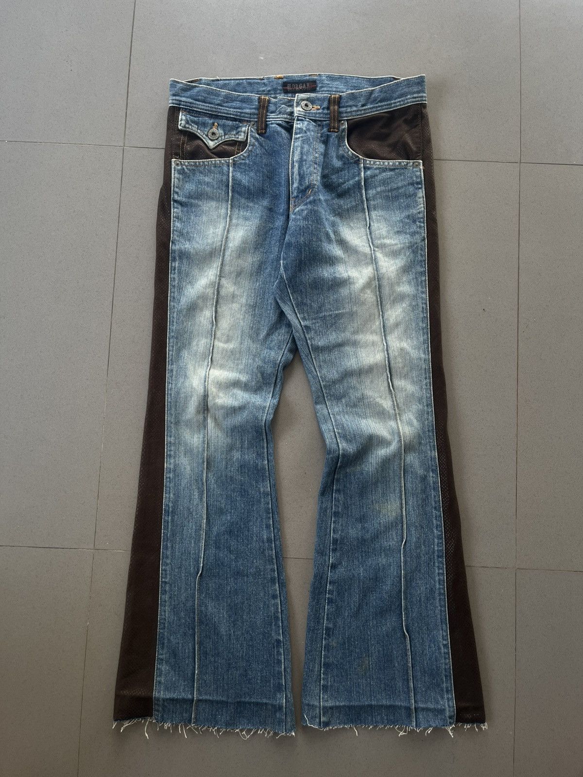 If Six Was Nine × Le Grande Bleu (L.G.B.) × Yasuyuki Ishii JAPANESE FLARE BOOTCUT PANTS MORGAN HOMME SNAKE LEATHER Size US 30 / EU 46 - 1 Thumbnail