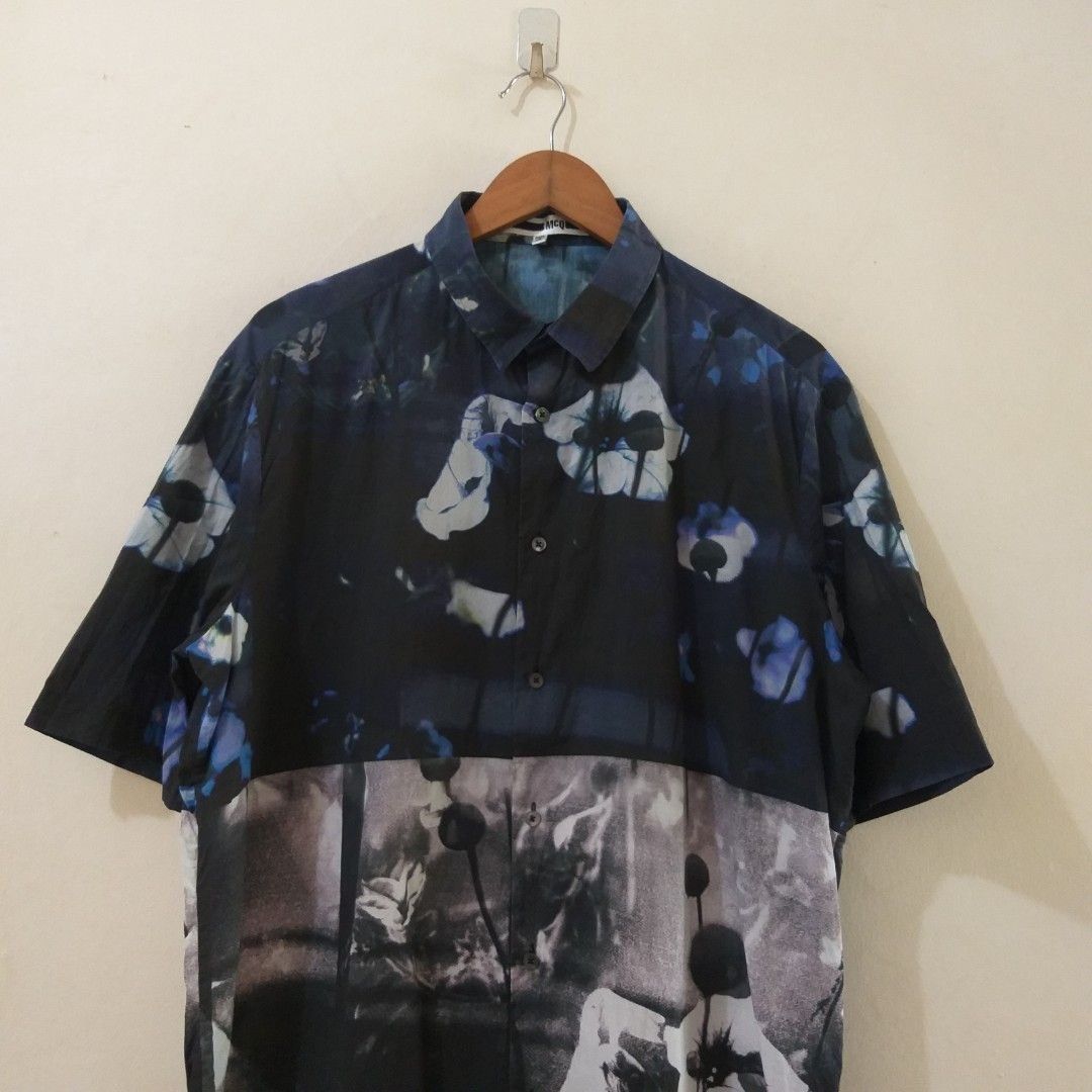 Alexander McQueen Alexander McQueen McQ Graphic Floral Short Sleeve Shirt Size US XL / EU 56 / 4 - 3 Thumbnail