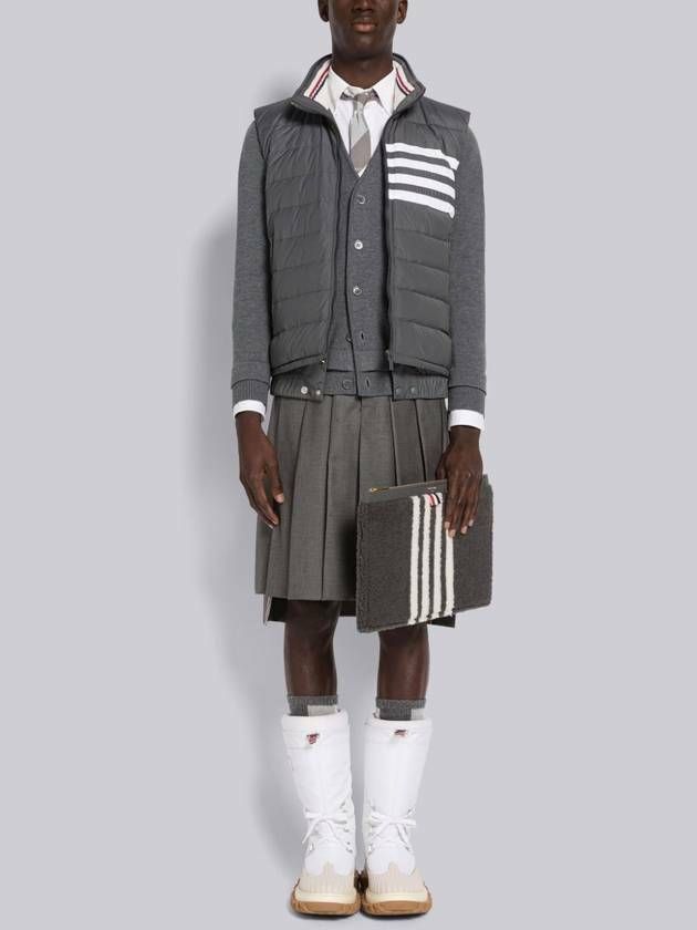 Stripe Polyester Twill Padded Vest in Gray, Men's (Size 40r)