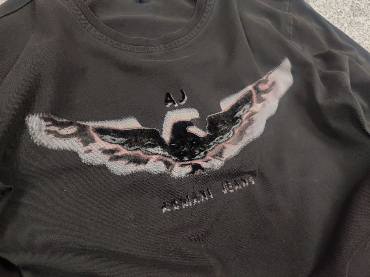 Armani Vintage armani jeans Big Logo Faded Long Sleeve Y2K Style Size US S / EU 44-46 / 1 - 6 Thumbnail