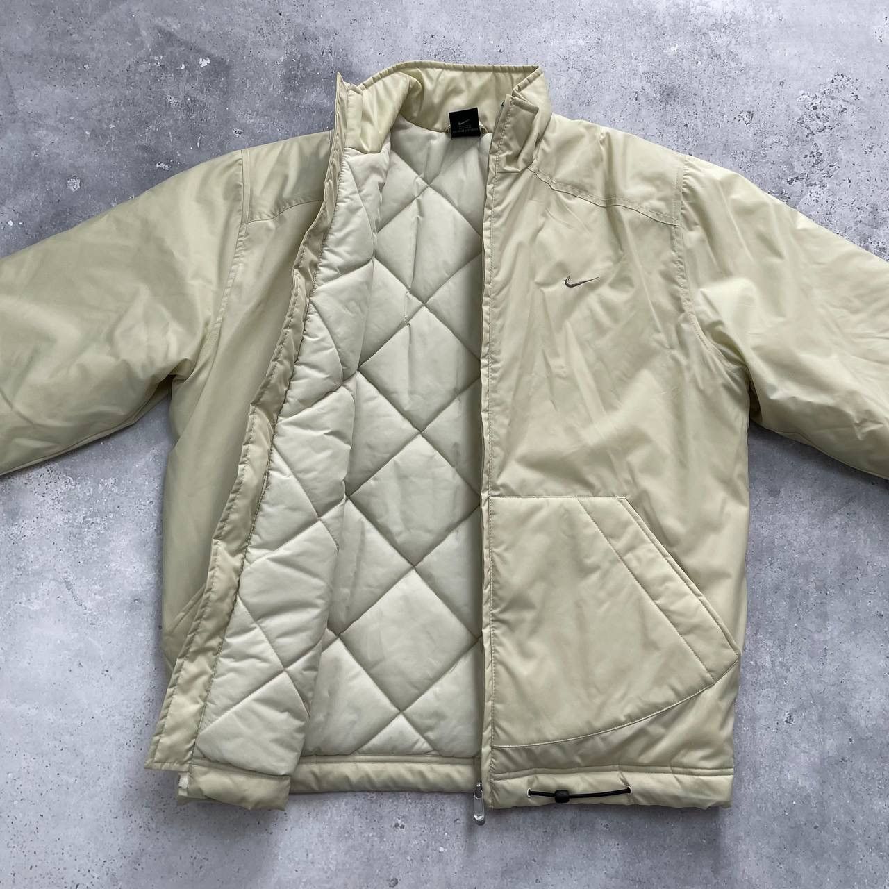 Nike × Vintage Vintage 2000s Nike Nylon Puffer Y2K Jacket Beige Size S Size US S / EU 44-46 / 1 - 2 Thumbnail