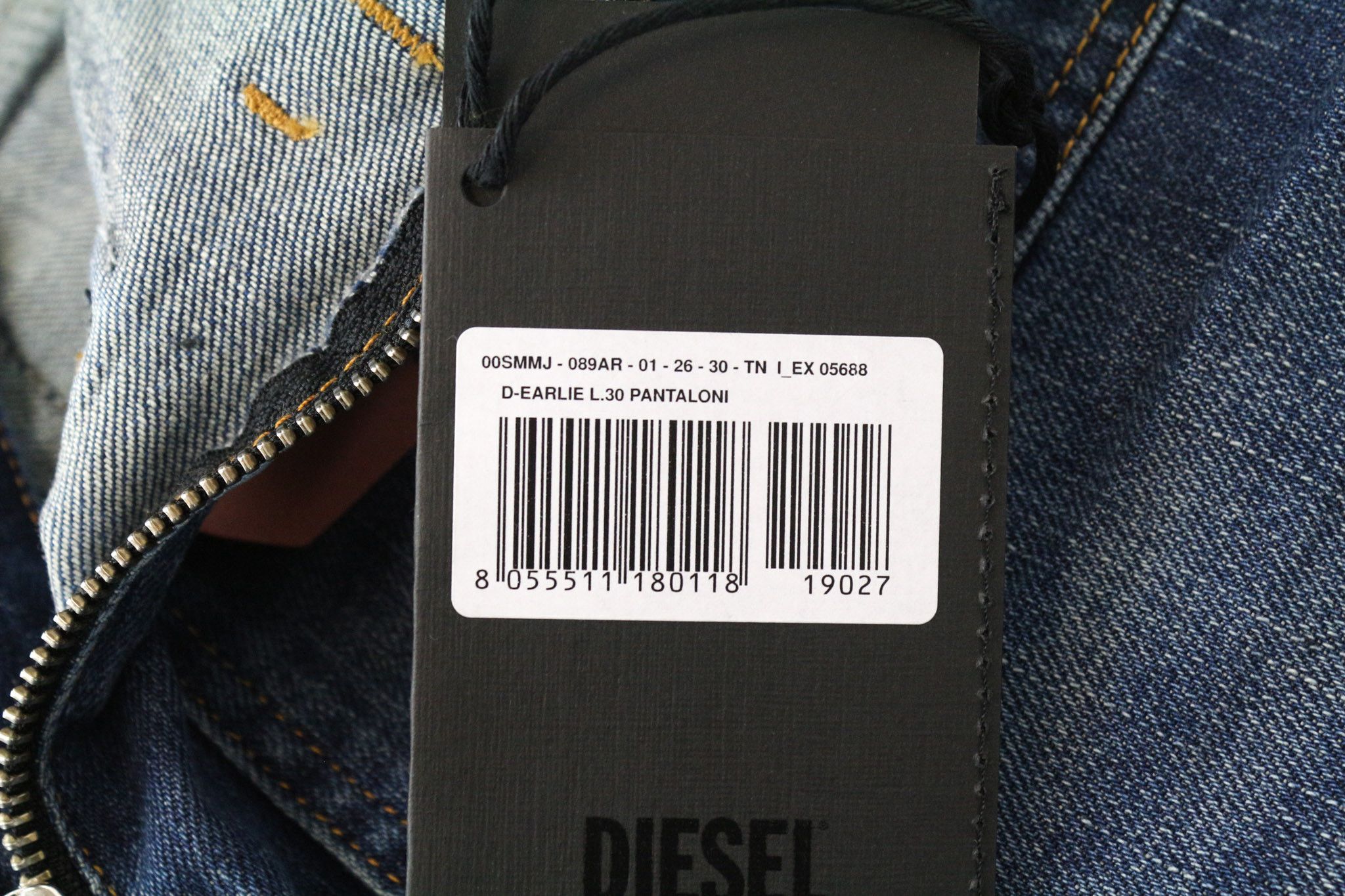 Diesel D-EARLIE 089AR W26/L30 Blue Cropped Jeans 71009 Size 26" / US 2 / IT 38 - 6 Thumbnail