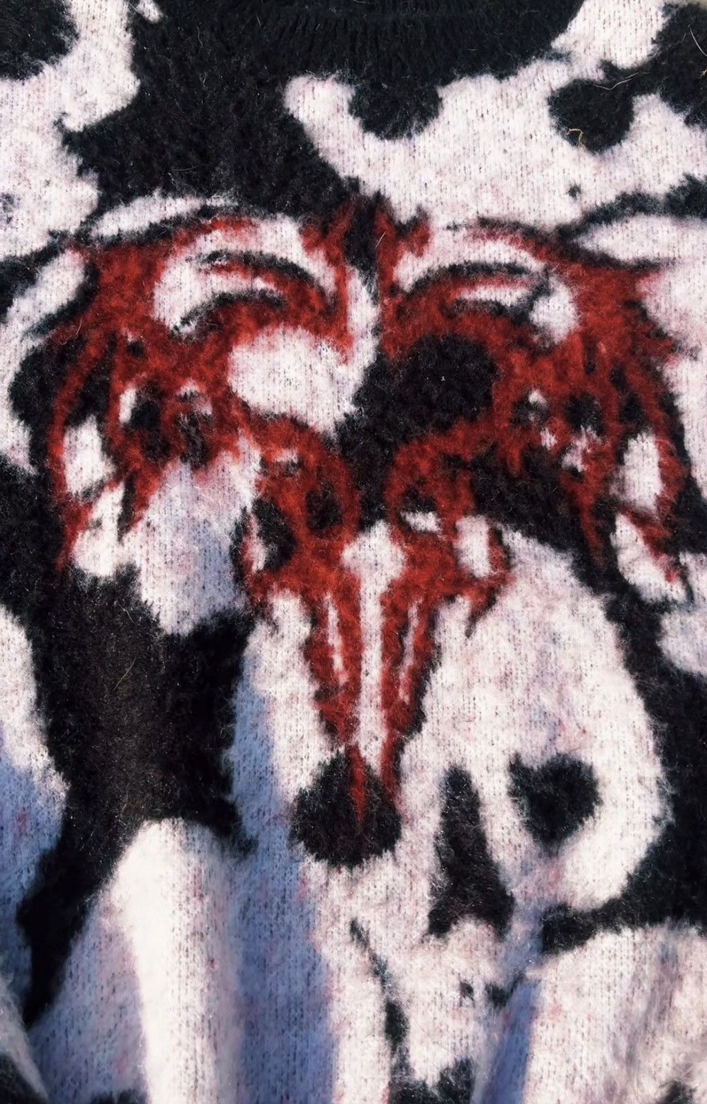 Designer × If Six Was Nine KILLHAVOC cropped skull mohair sweater Size US M / EU 48-50 / 2 - 3 Thumbnail
