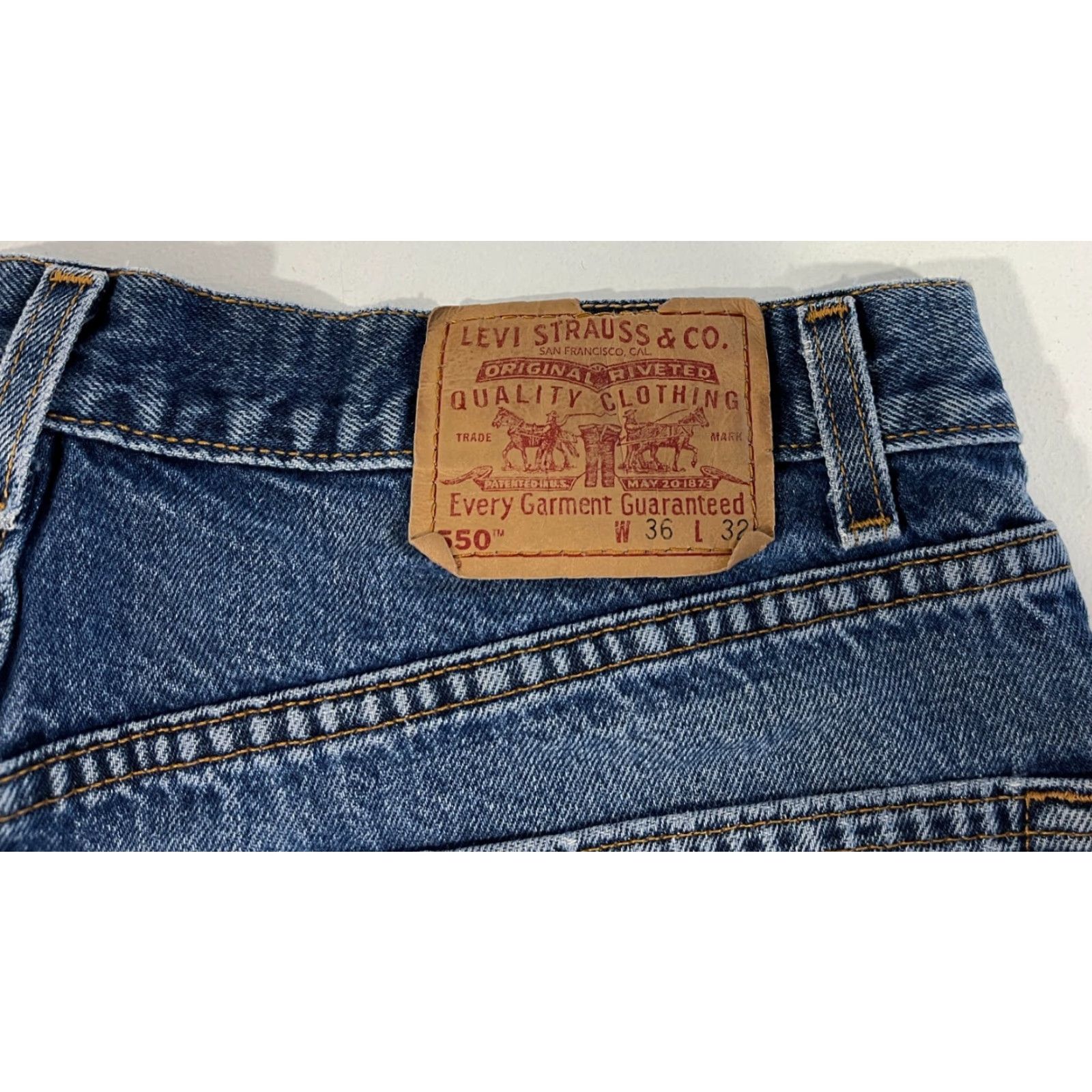 Levi's Levi's 550 Jeans Men Vintage 90s Distressed Relaxed Fit Made in USA 36x32 Blue Denim Size US 36 / EU 52 - 5 Thumbnail