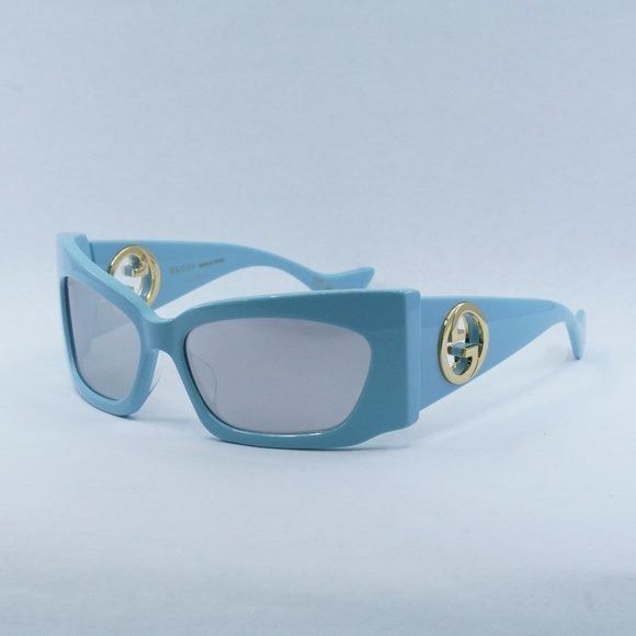 Gucci NEW Gucci GG1412S Blue Mirror Shield Sunglasses $695  display picture 2