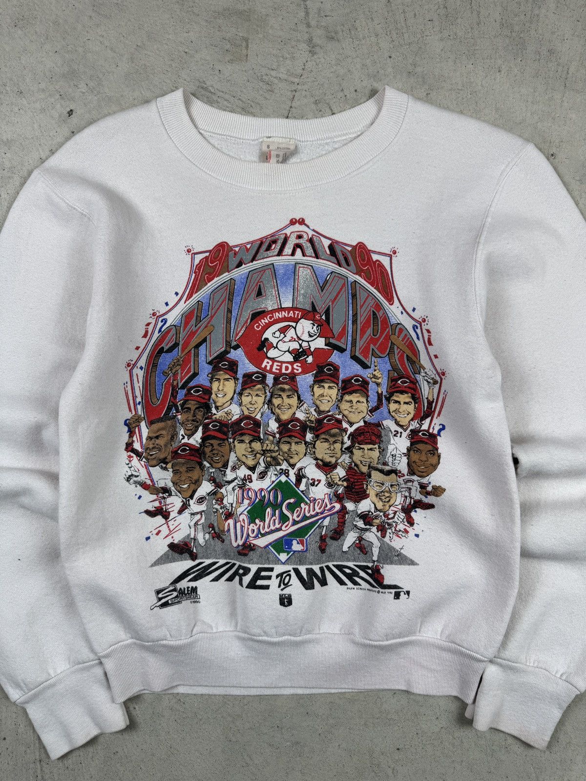 Salem Sportswear × Vintage 1990s Cincinnati Reds Salem Crewneck Size US S / EU 44-46 / 1 - 2 Thumbnail