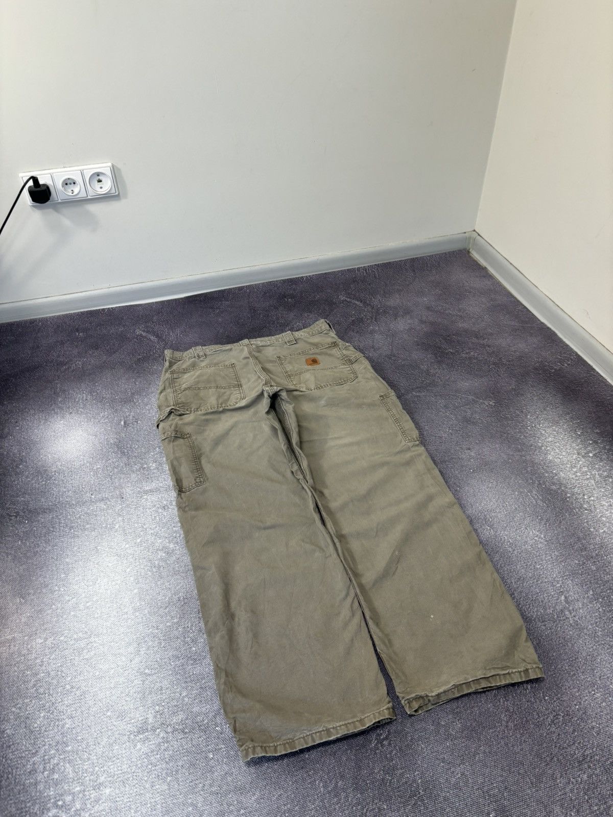 Carhartt Vintage Carhartt Dungaree Fit Khaki Baggy Carpenter Pants Size US 36 / EU 52 - 3 Thumbnail