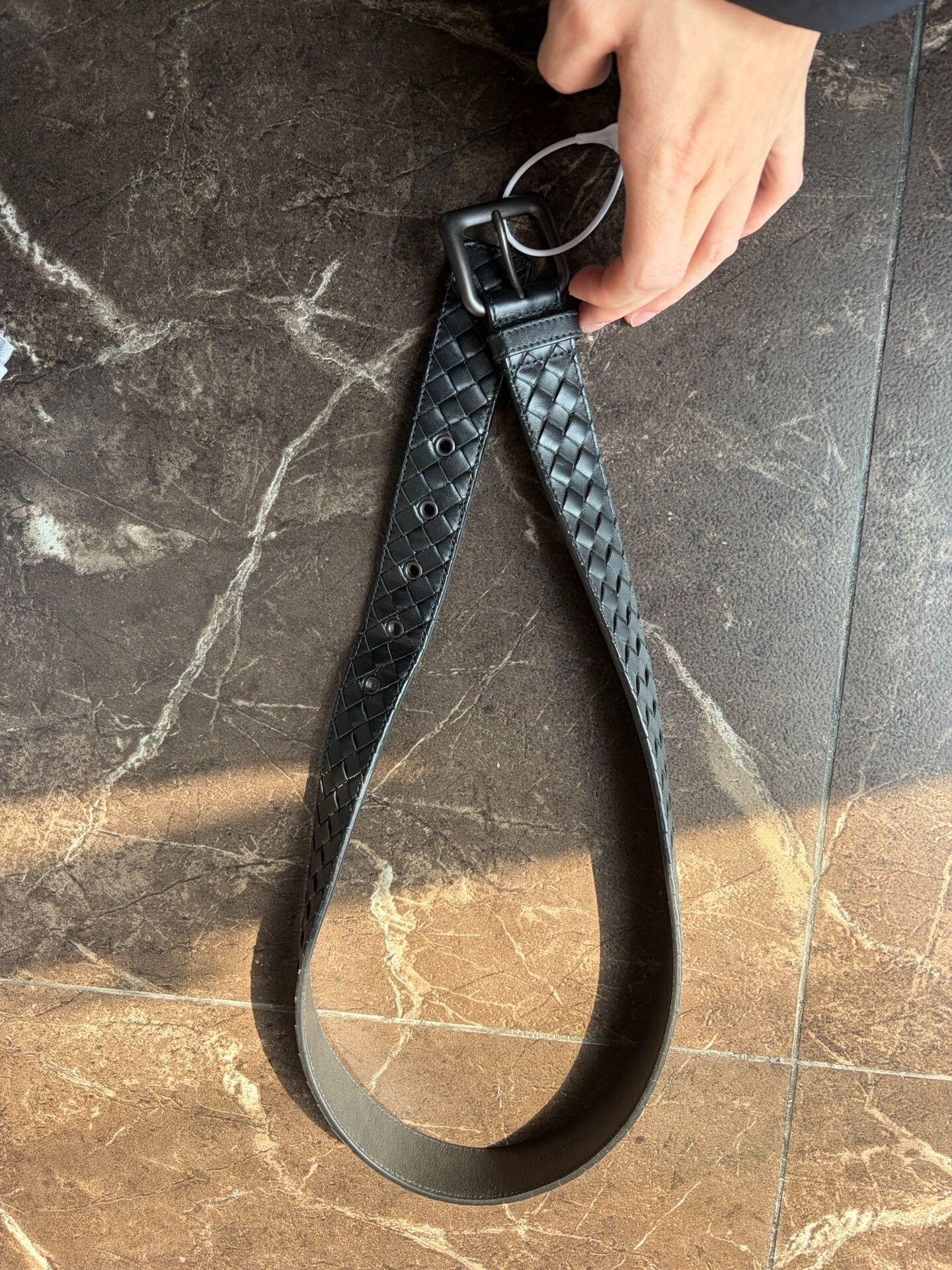 Bottega Veneta Black Woven Belt