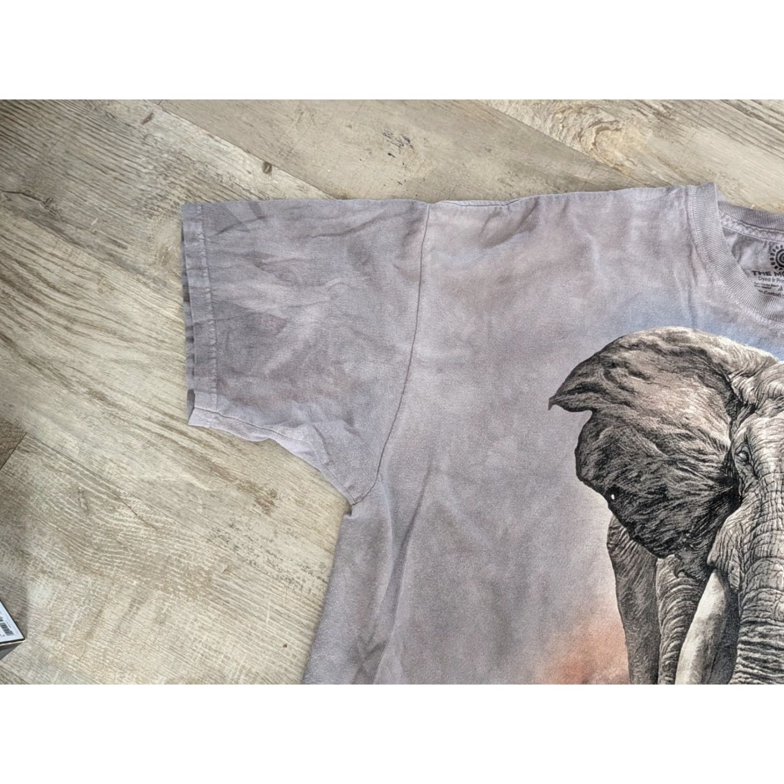 The Mountain The Mountain Shirt African Elephant Graphic Tie Dye Cotton Crew Neck Short Sleeve 3XL Gray Mens Size US XXL / EU 58 / 5 - 5 Thumbnail