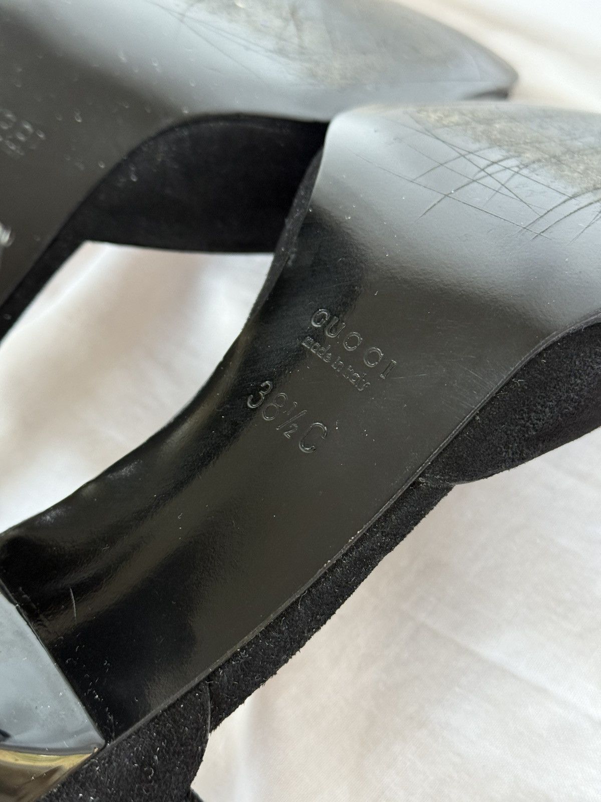 Gucci Gucci Suede Black Mary Jane Squared Toe Heels Size US 8.5 / IT 38.5 - 10 Thumbnail