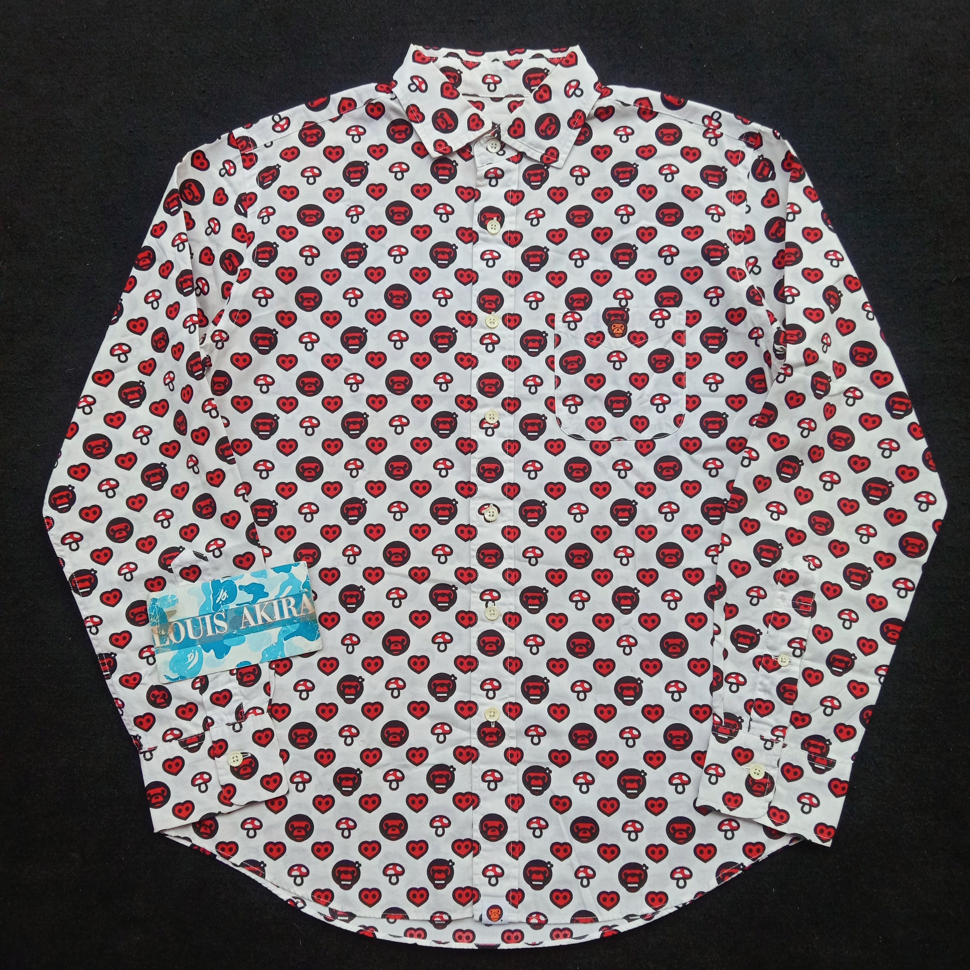 Bape Baby Milo Monogram Button Up Shirt (2007) Size US S / EU 44-46 / 1 - 1 Thumbnail