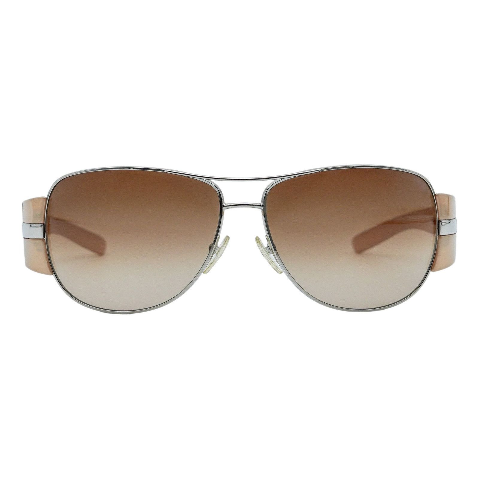 Prada Prada SPR 69H Silver Gradient Aviator Logo Y2K Sunglasses Size ONE SIZE - 2 Thumbnail
