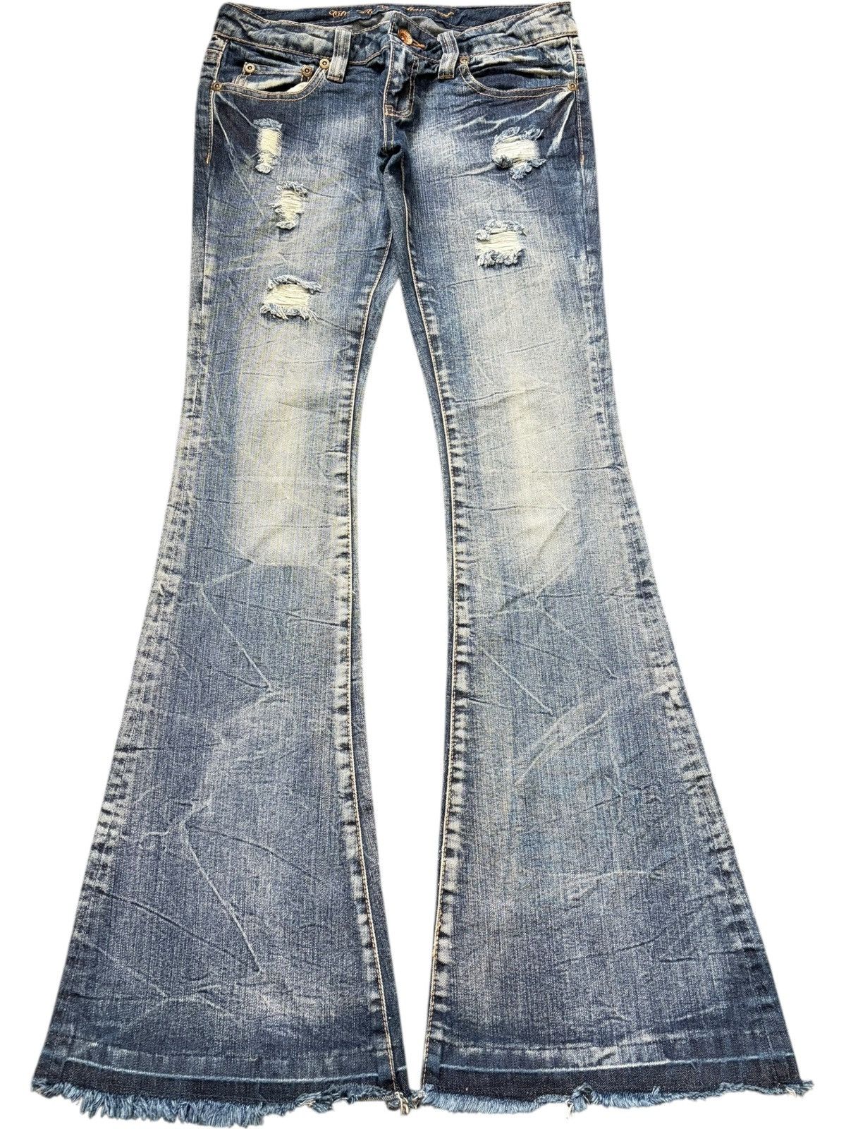 Hysteric Glamour Vintage Japanese Brand Distress Low Rise Flare Jeans Size 30" / US 8 / IT 44 - 1 Thumbnail