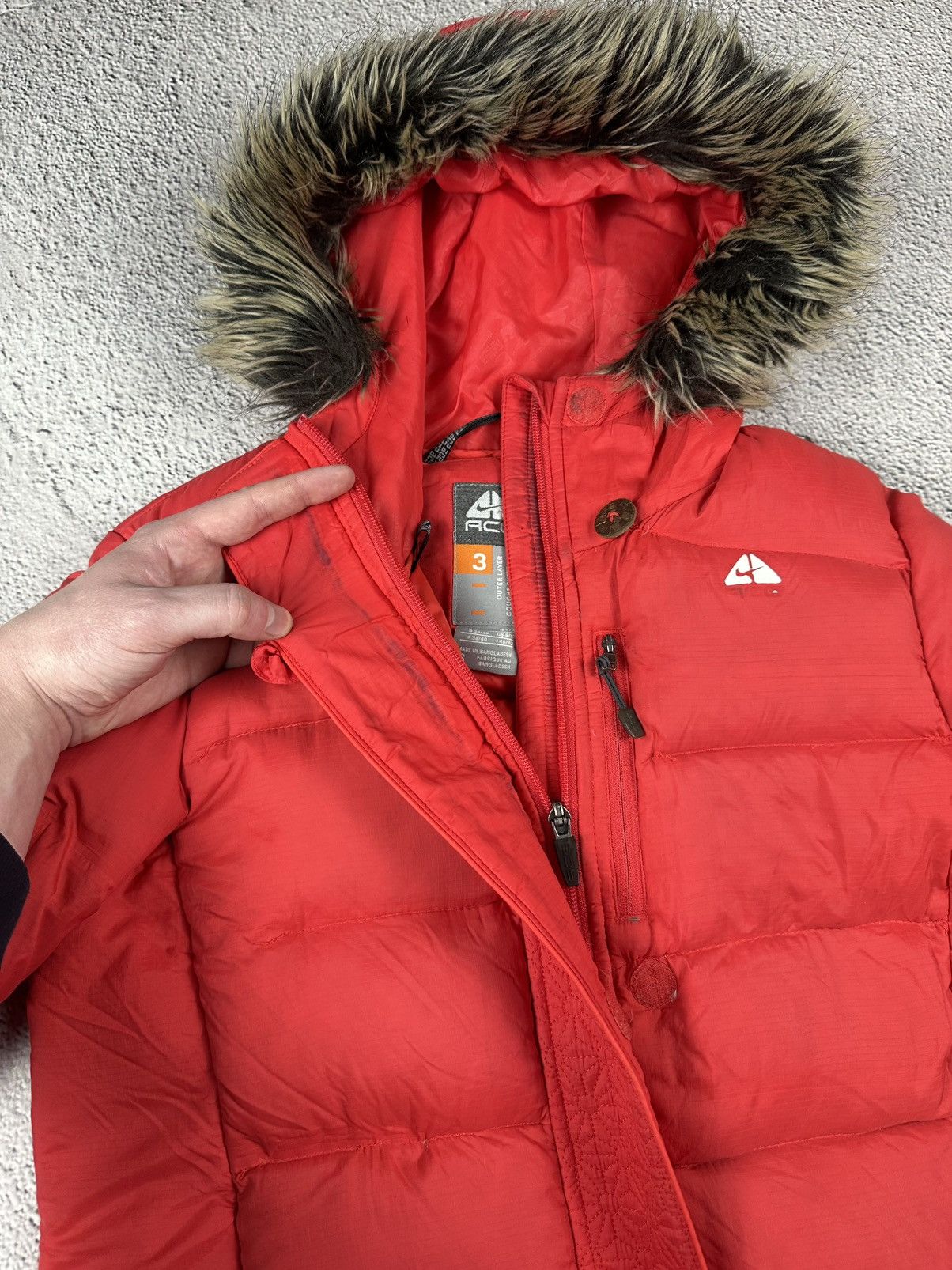 Nike ACG Vintage Nike ACG Down Puffer Jacket Washed Y2K Fur Fuzzy Size S / US 4 / IT 40 - 12 Thumbnail