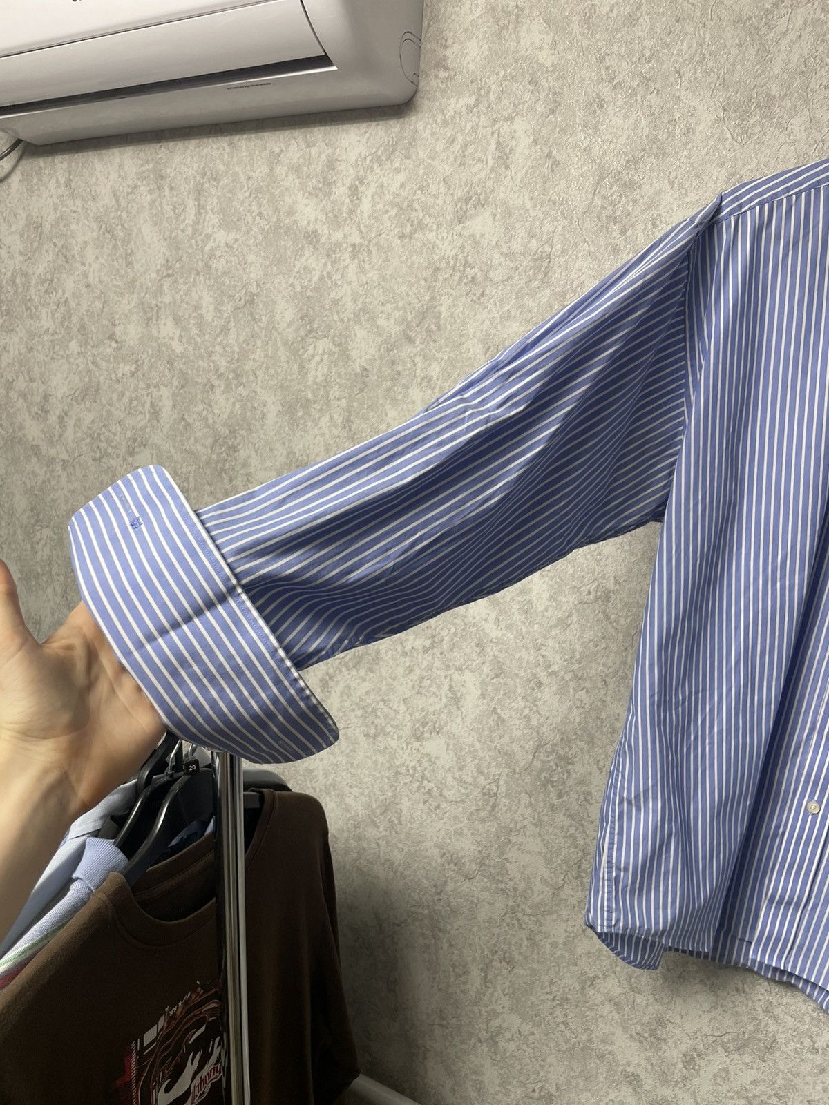 Balmain Vintage Balmain Business Stripe Shirt w/ French Cuffs 16½/42 Size US XL / EU 56 / 4 - 7 Thumbnail