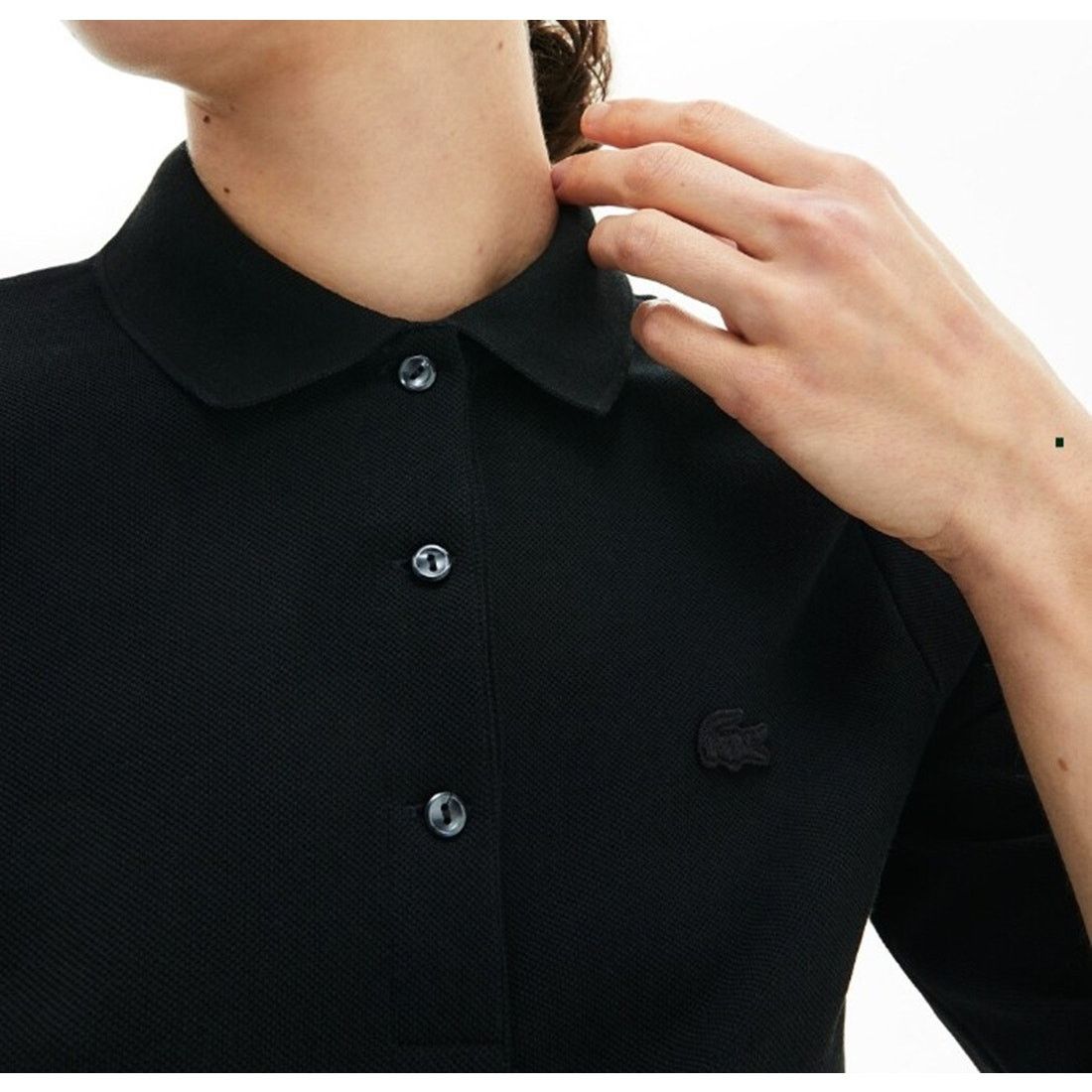 Lacoste Lacoste Women's 3/4 Sleeve Pique Polo Shirt Black Size 2 Size XS / US 0-2 / IT 36-38 - 1 Thumbnail