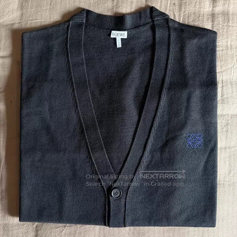 Loewe Loewe Wool knit cardigan, classic style, chest blue embroi Size US M / EU 48-50 / 2 - 2 Thumbnail