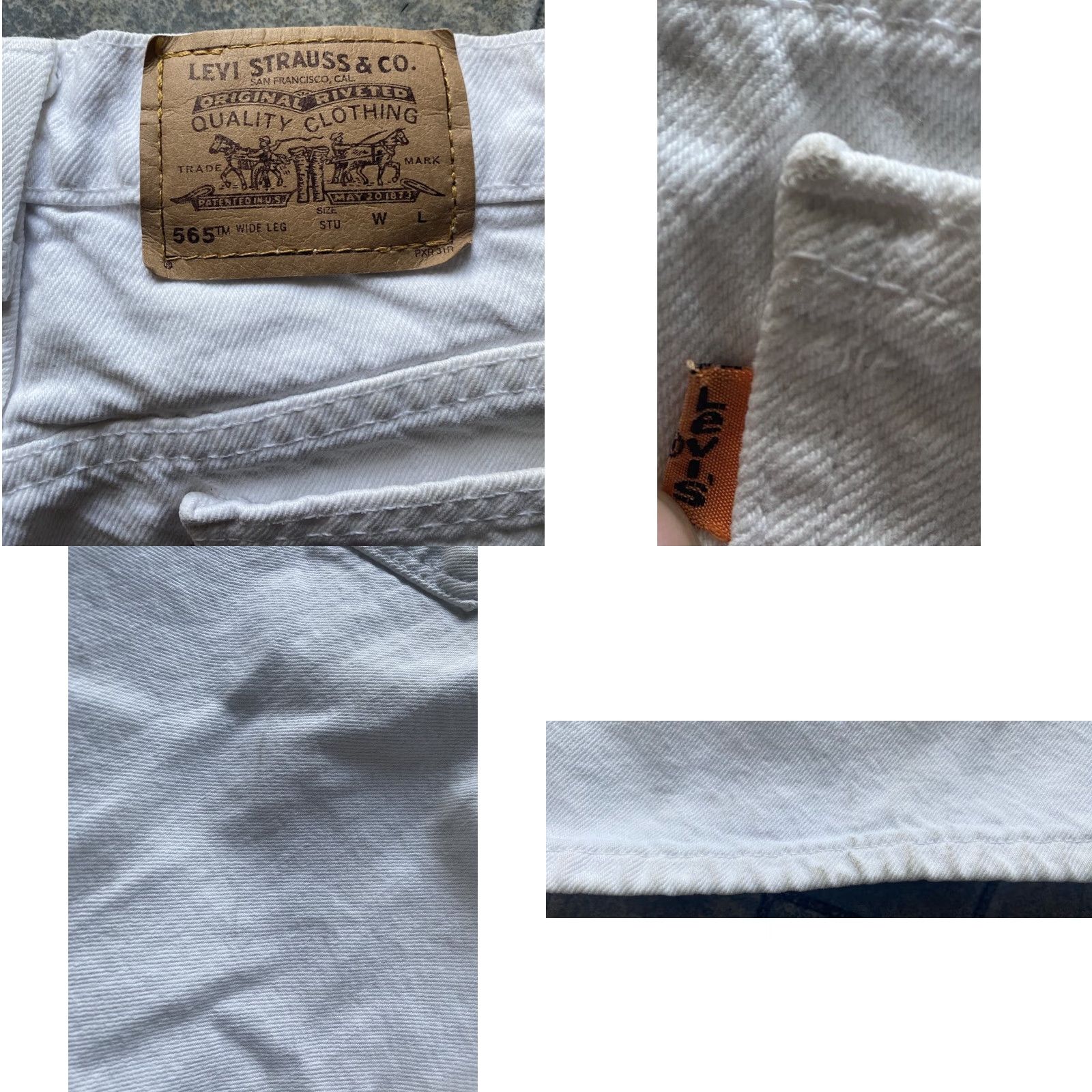 Levi's VINTAGE Levi’s 565 Orange Tab Shorts Denim White Men 30 Regular Shorts White Denim Men 30 Vintage Size US 30 / EU 46 - 9 Thumbnail