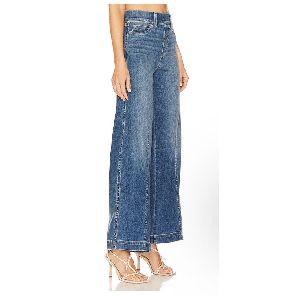 Spanx Spanx Seamed Front Wide Leg Jean Size M $168 Sold Out Size 29" - 3 Thumbnail