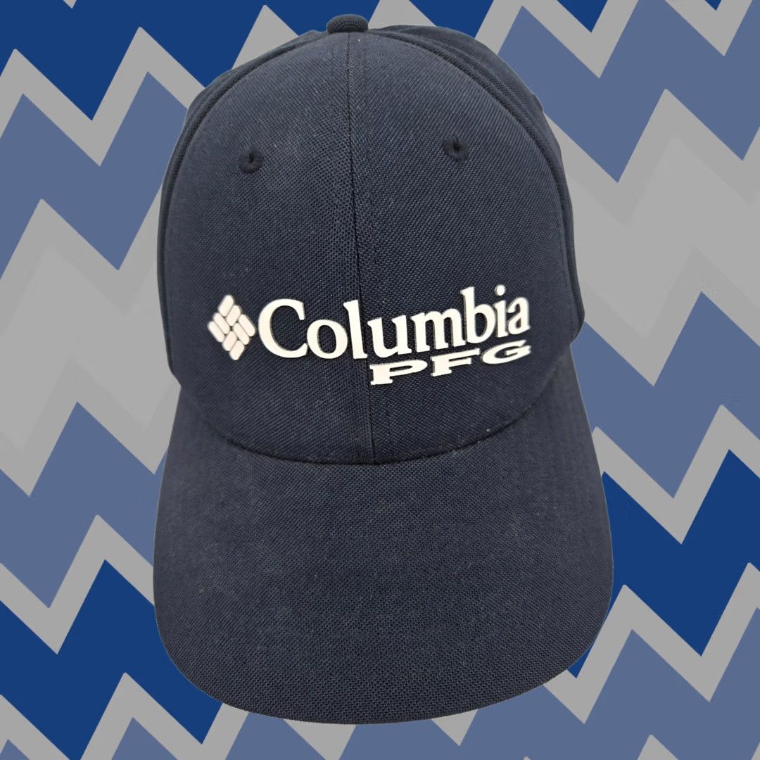 Vintage Columbia Hat Cap Strap L/XL Blue PFG Logo Fishing Outdoor Lightweight Men Baseball Cap Adjustable Breathable Moisture Wicking Navy/Blue Outdoor Sports Size ONE SIZE - 1 Thumbnail