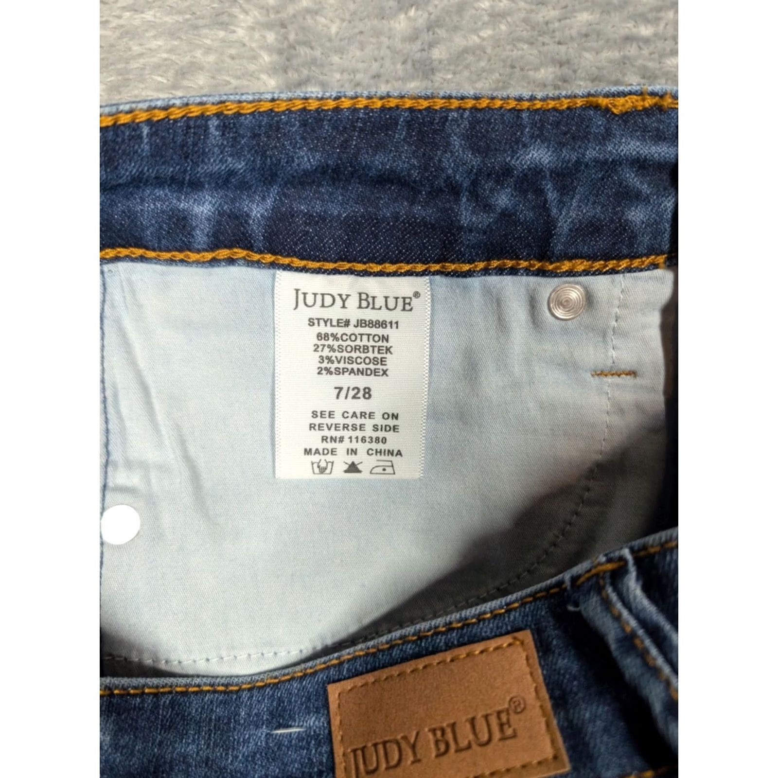 Vintage Judy Blue Jeans Women 7/28 Pull On Flare High Rise Stretch Denim 5-Pocket City Hippie Blue Size 28 Womens Size 28" / US 6 / IT 42 - 6 Thumbnail