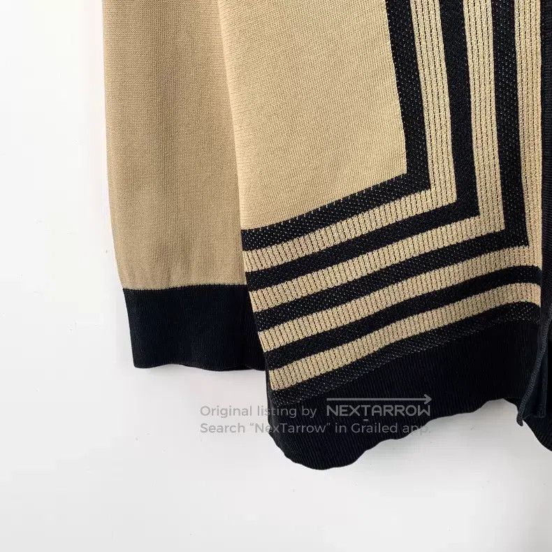 Hermes Hermes Brown striped long-sleeved open-front silk cardigan Size M / US 6-8 / IT 42-44 - 4 Thumbnail