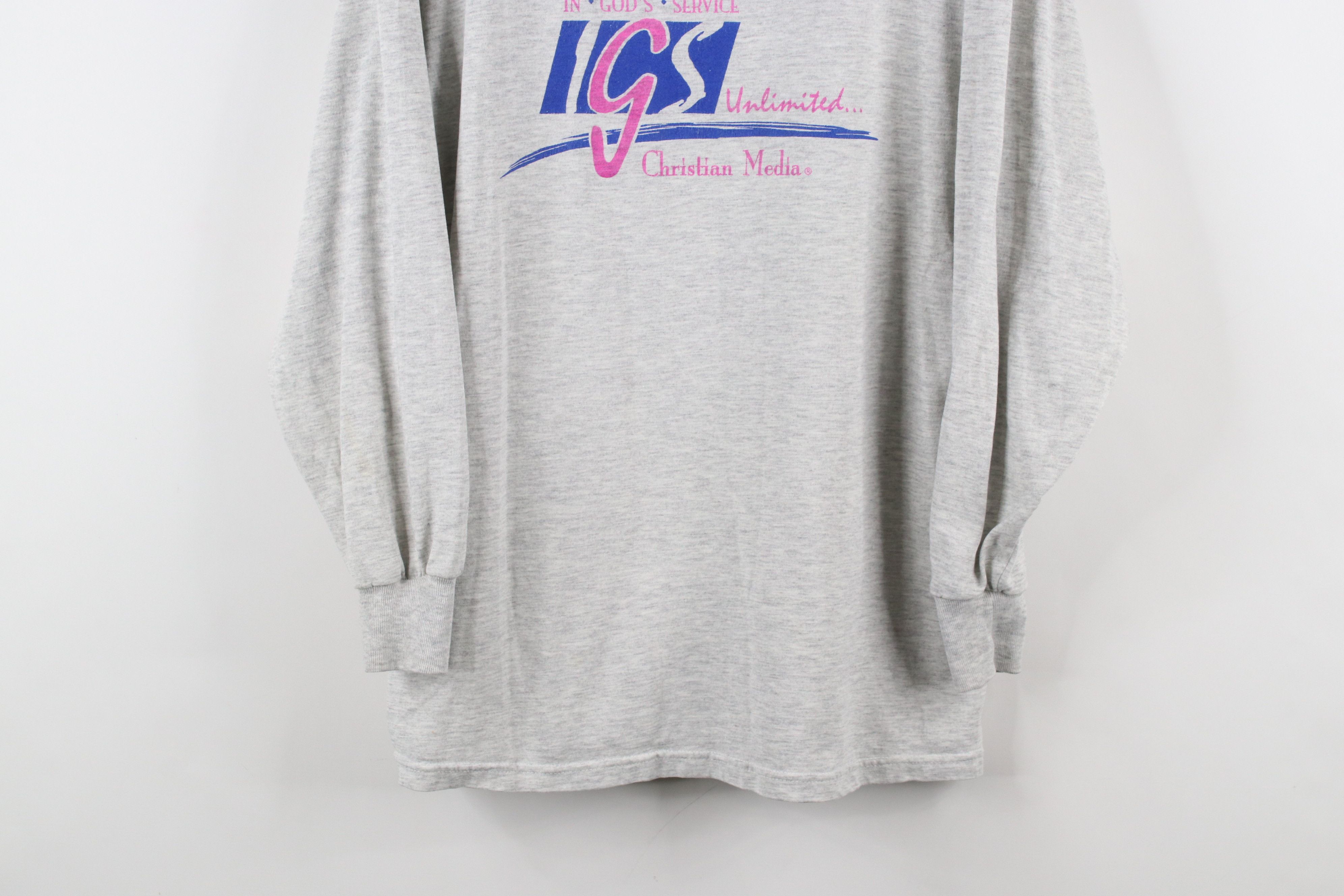 Vintage Vintage 90s Gods Service Christian Media Long Sleeve T-Shirt Size L / US 10 / IT 46 - 3 Thumbnail