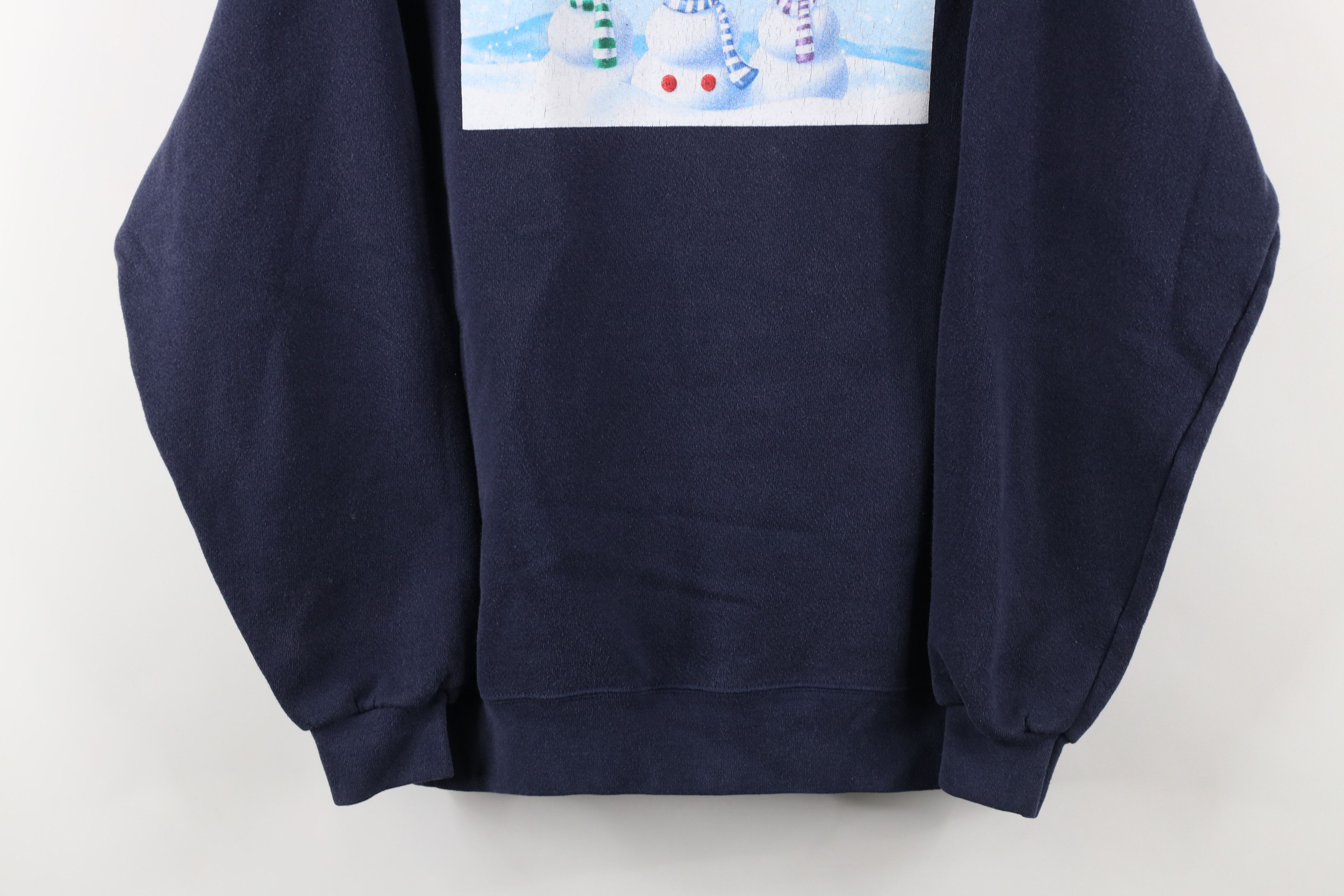 Disney × Vintage Vintage 90s Disney Christmas Snowman Sweatshirt Blue Size L / US 10 / IT 46 - 3 Thumbnail