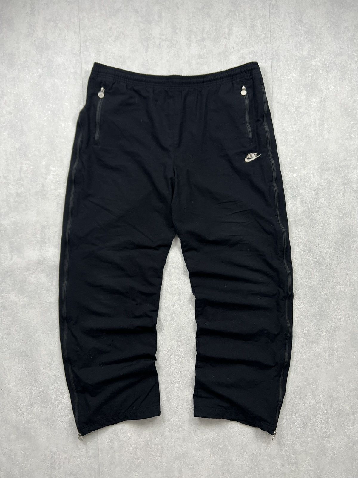Nike 00's NIKE RETRO FULL ZIP TRACK PANTS BAGGY SWOOSH LOGO