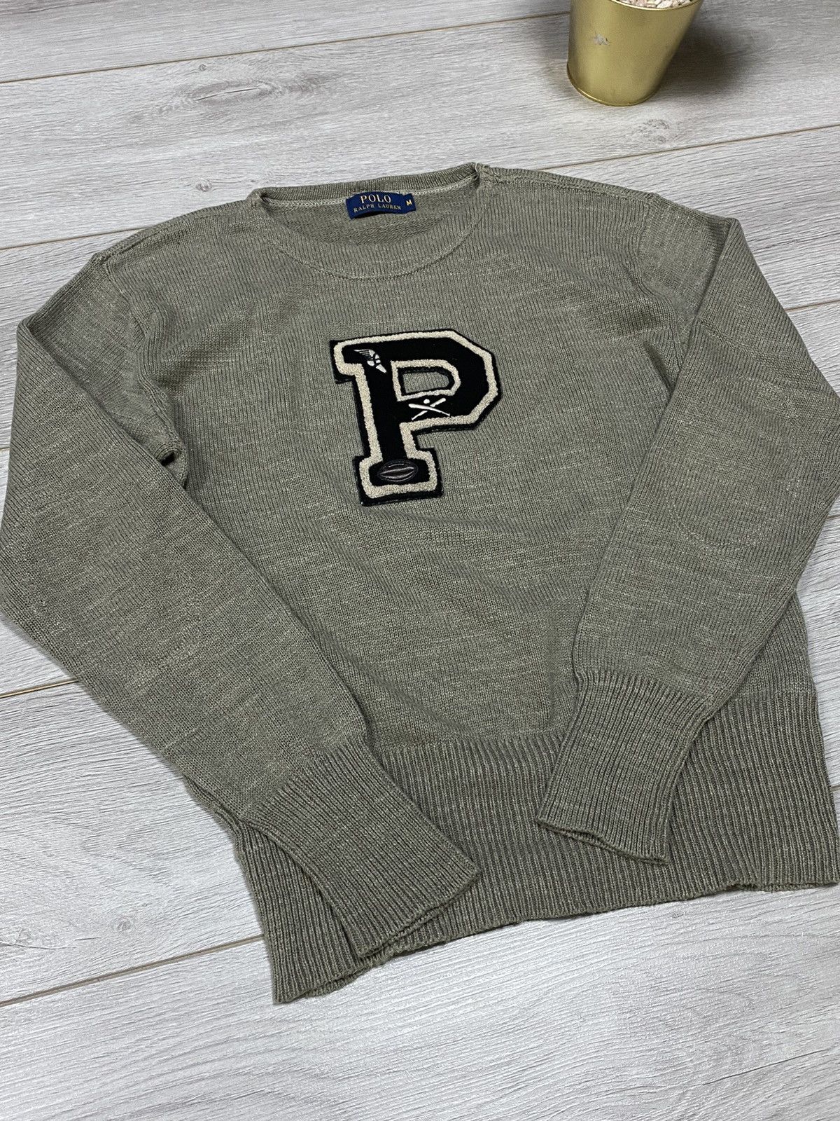 Vintage POLO 🏈 Ralph Lauren big P logo vintage knitted sweater Size US M / EU 48-50 / 2 - 8 Thumbnail