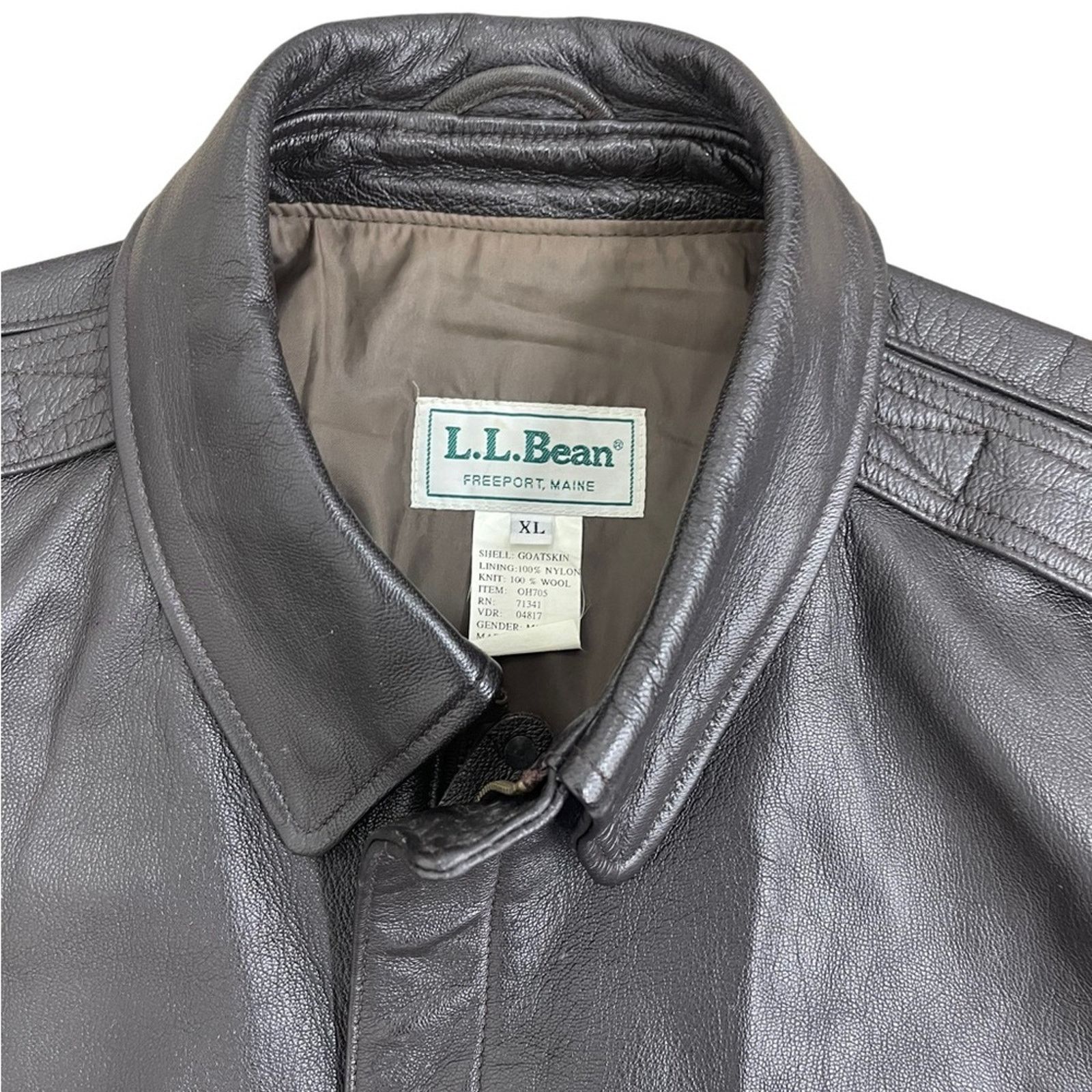 L.L. Bean Vintage LL Bean Goat Skin Leather Jacket Bomber Flight 90’s Size US XL / EU 56 / 4 - 5 Thumbnail
