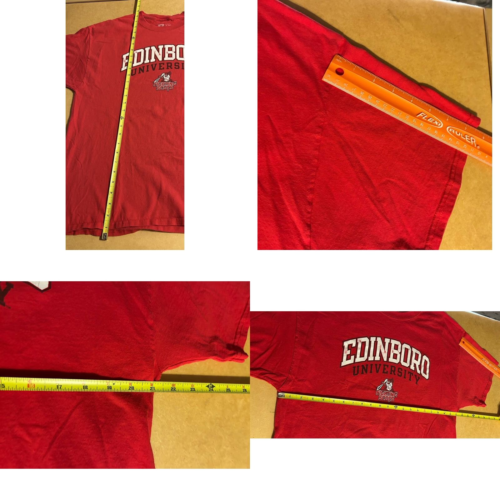 Russell Athletic Y2K Edinboro University Fighting Scots Russell Shirt Men XL Red Short Sleeve Size US XL / EU 56 / 4 - 9 Thumbnail