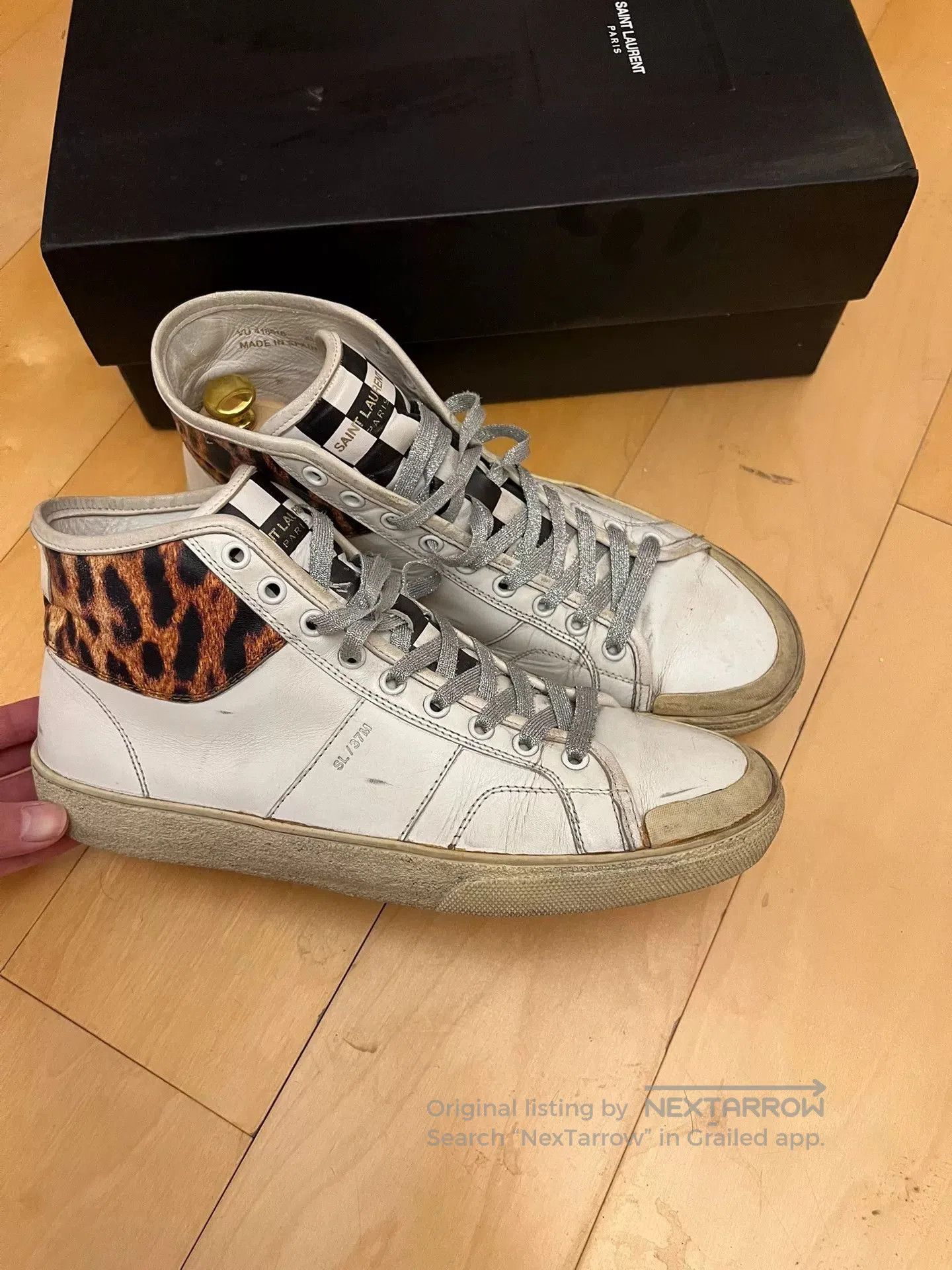 Saint Laurent Paris Saint Laurent High Top Distressed Sneakers. Size US 10 / EU 43 - 1 Thumbnail