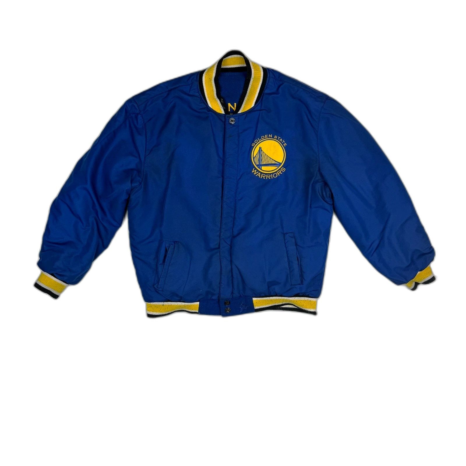 Vintage Golden State Warriors JH Design Reversible Jacket Blue Wool Size US L / EU 52-54 / 3 - 5 Thumbnail