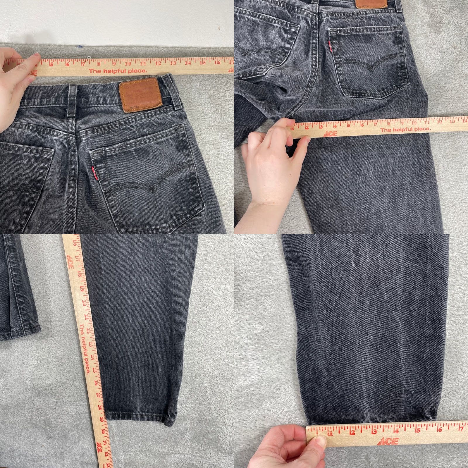 Levi's Levi'S 501 '81 High Rise Womens Jeans - Black Distressed Denim - Premium Size 26" / US 2 / IT 38 - 9 Thumbnail