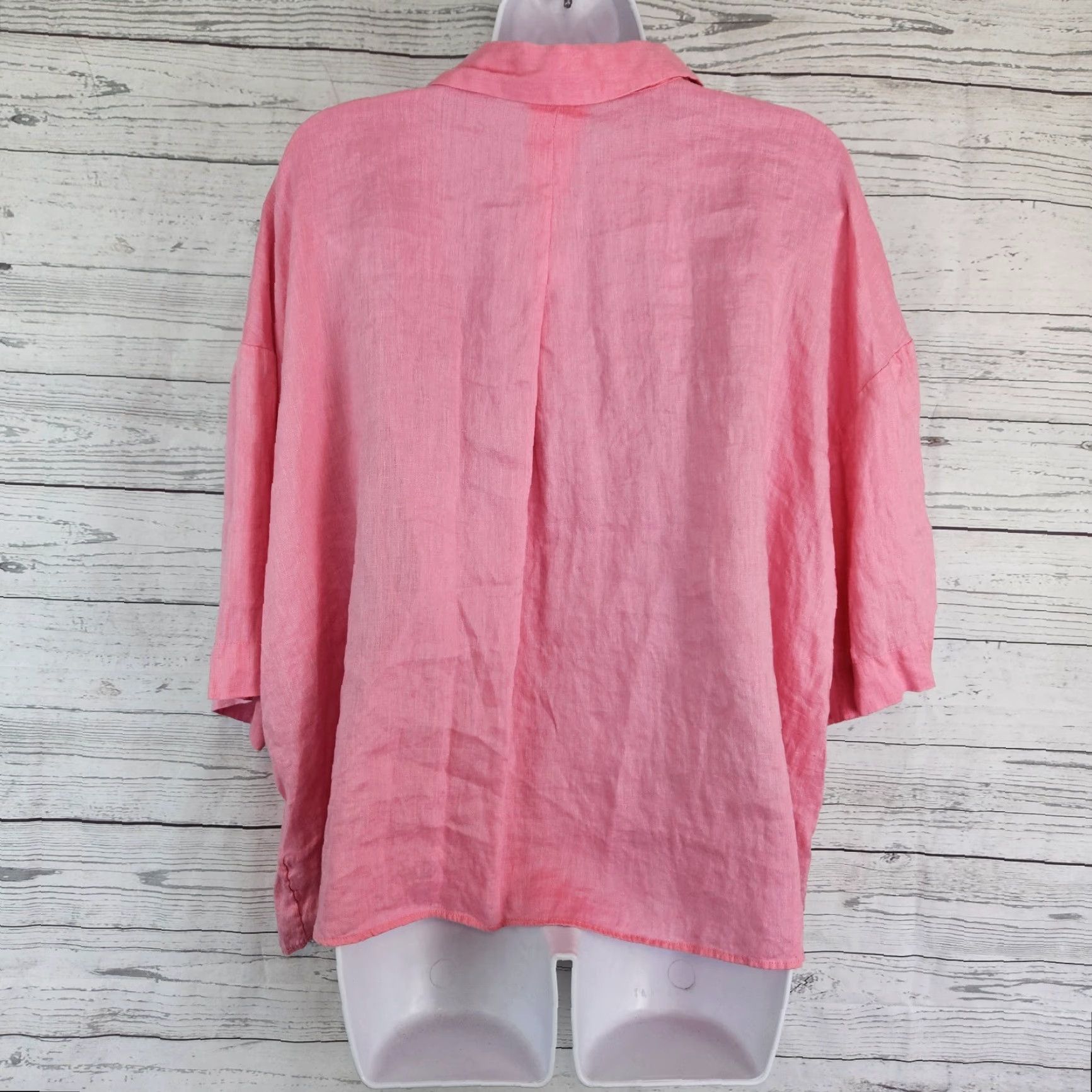 H&M H&M Womens Linen Button-Up Top Sz 2XL Relaxed Pink Solid Shirt Adults 2XL Womens Linen Button-Up Top Pink H&M Size XXL / US 16-18 / IT 52-54 - 4 Thumbnail