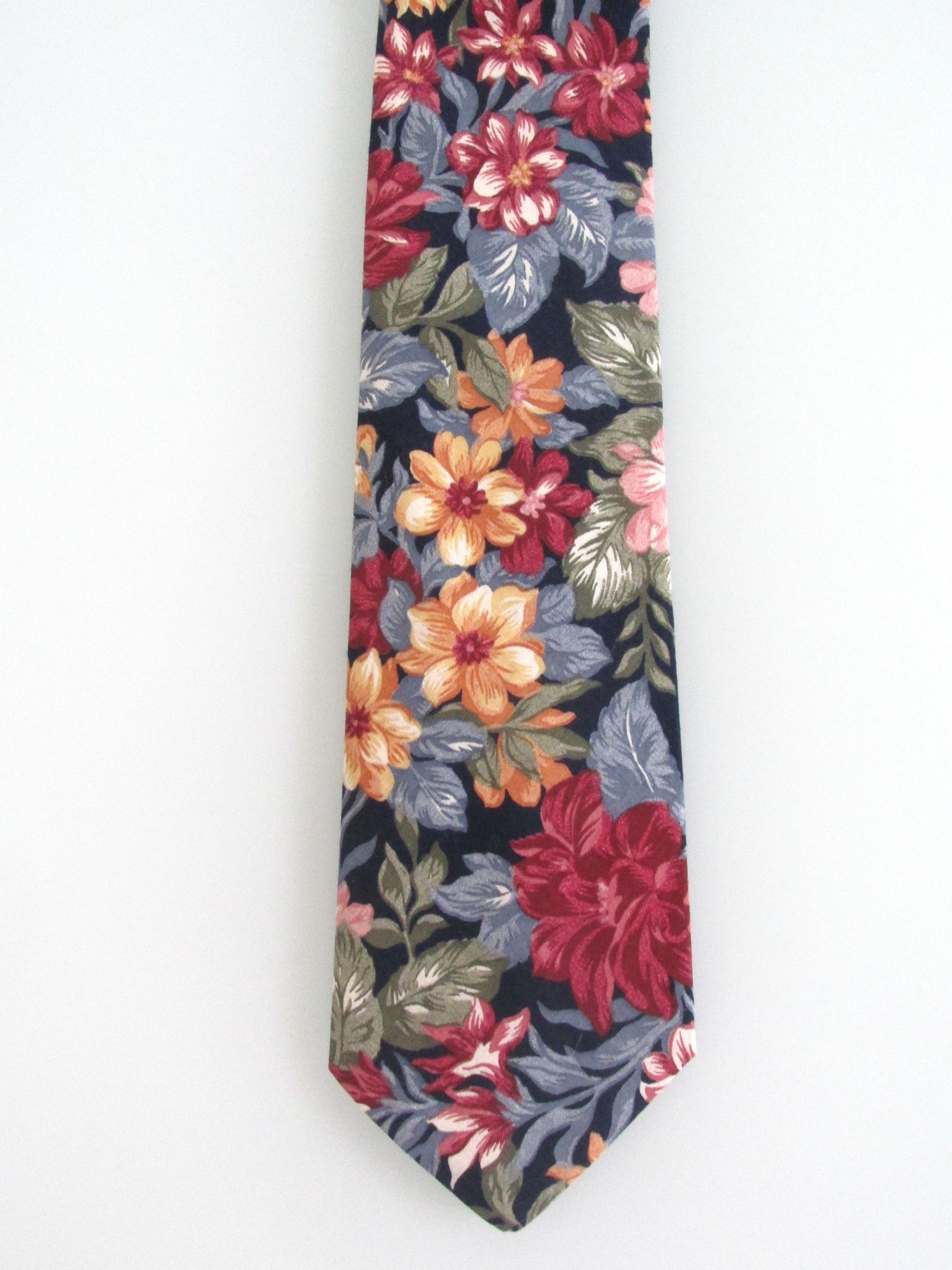 Vintage Natural Assets (NWOT) Vintage Men's Cotton Floral Tie Size ONE SIZE - 2 Thumbnail