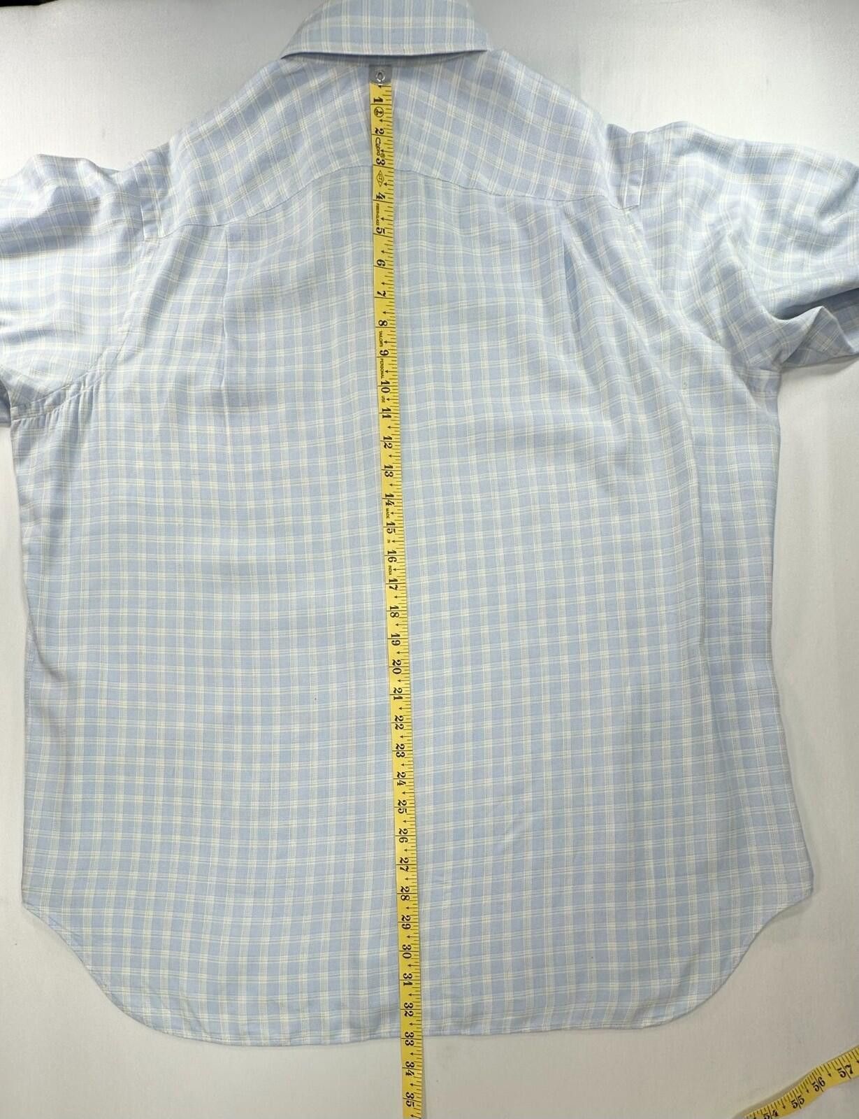 GianMarco Venturi Ventura Checked Custom Tailored Oxford Button Up Blue Men XL Size US XL / EU 56 / 4 - 6 Thumbnail