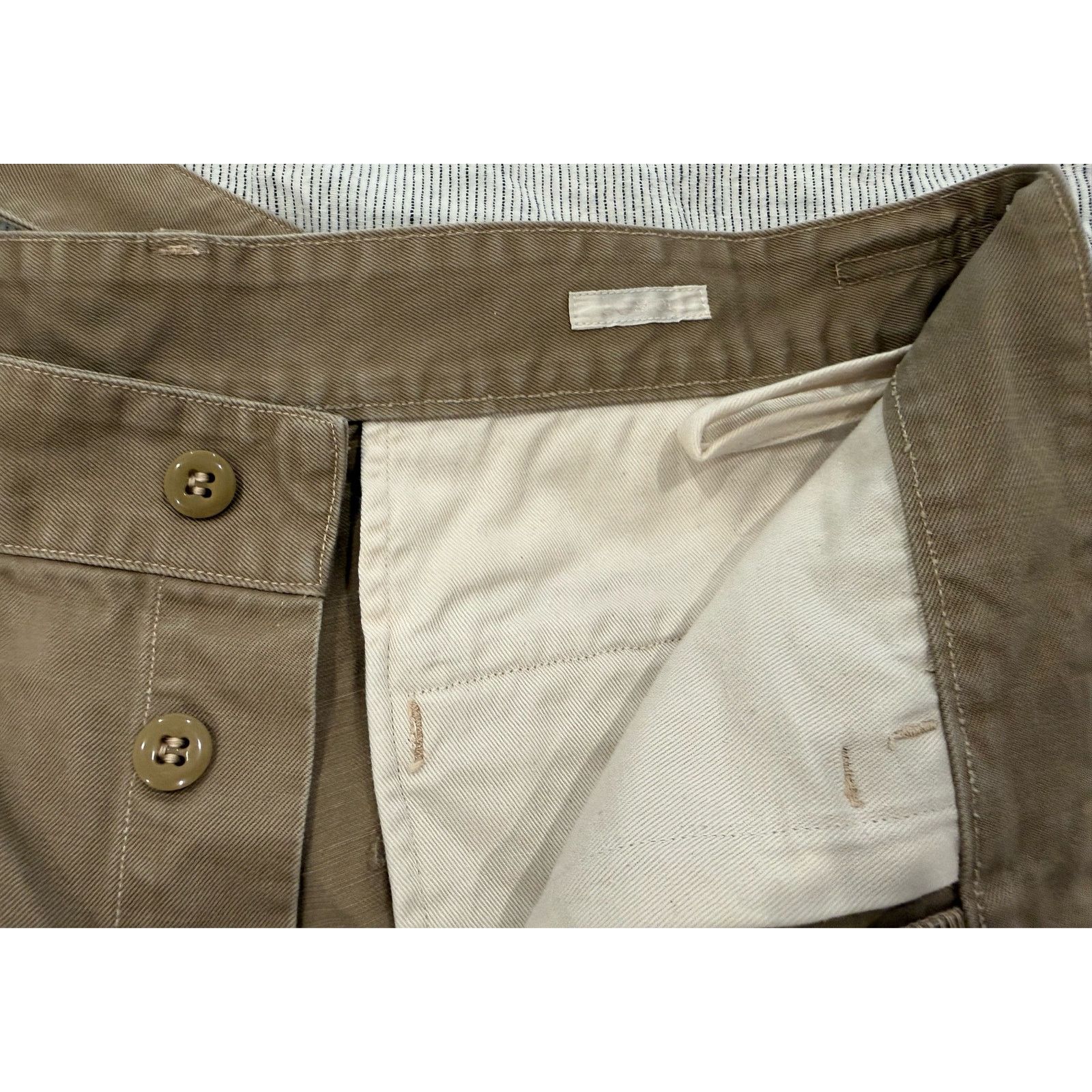 Comoli COMOLI Belted Chino Pants Size 1 Khaki Cotton Twill Size US 31 - 3 Thumbnail