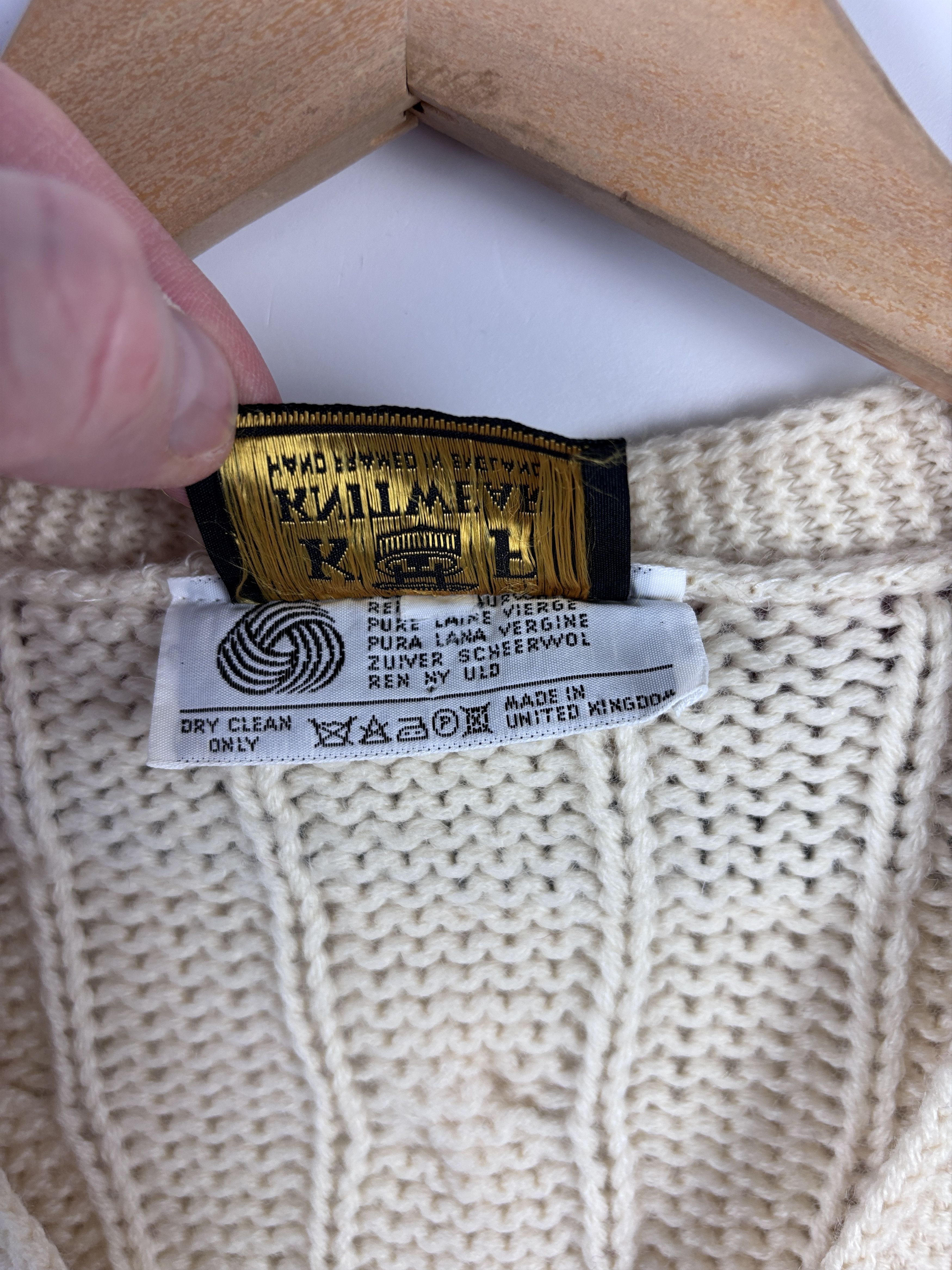 Vintage KF Knitwear Hand Framed Tennis Cricket Sweater Cable-Knit Size US M / EU 48-50 / 2 - 6 Thumbnail