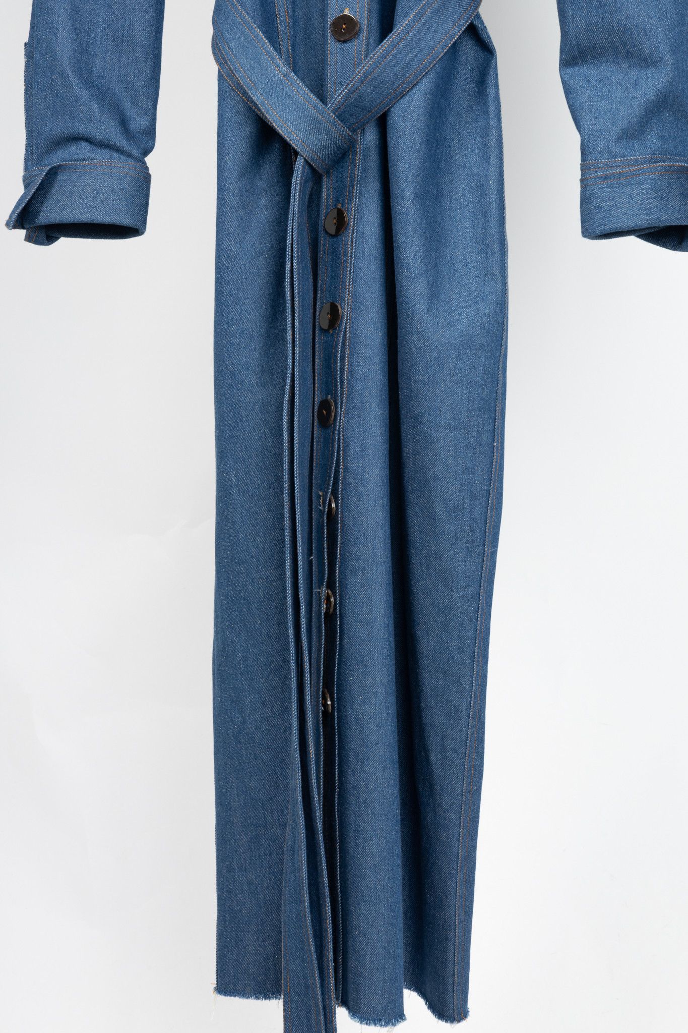 Other Marmar Halim Blue Denim Buttoned Belted Shirt Dress Size XL / US 12-14 / IT 48-50 - 8 Thumbnail