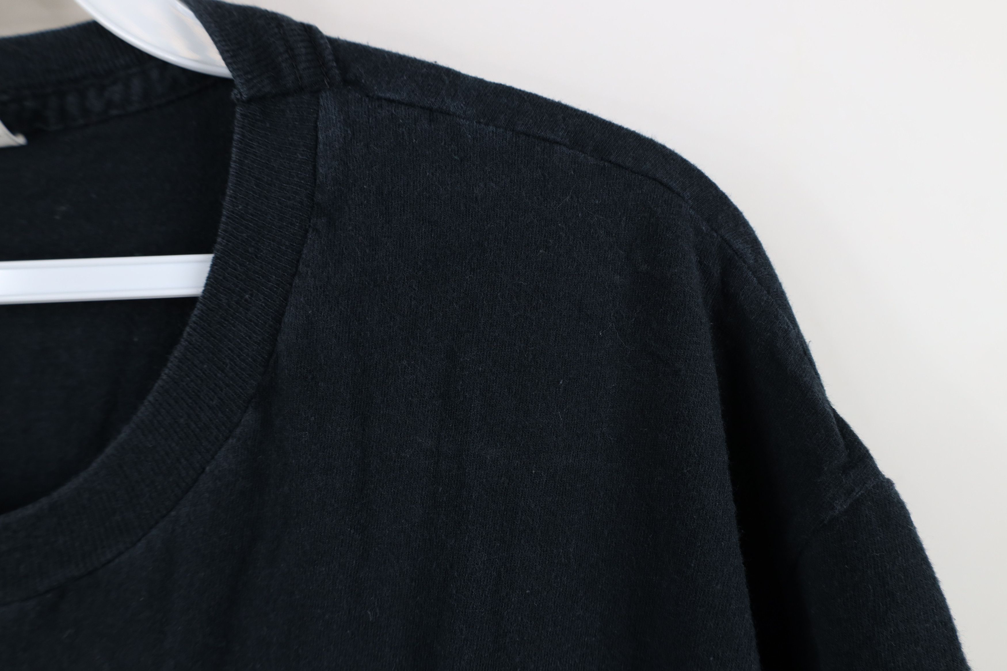Vintage Vintage 90s Y2K Streetwear Blank Cotton Pocket T-Shirt Black Size US XL / EU 56 / 4 - 5 Thumbnail