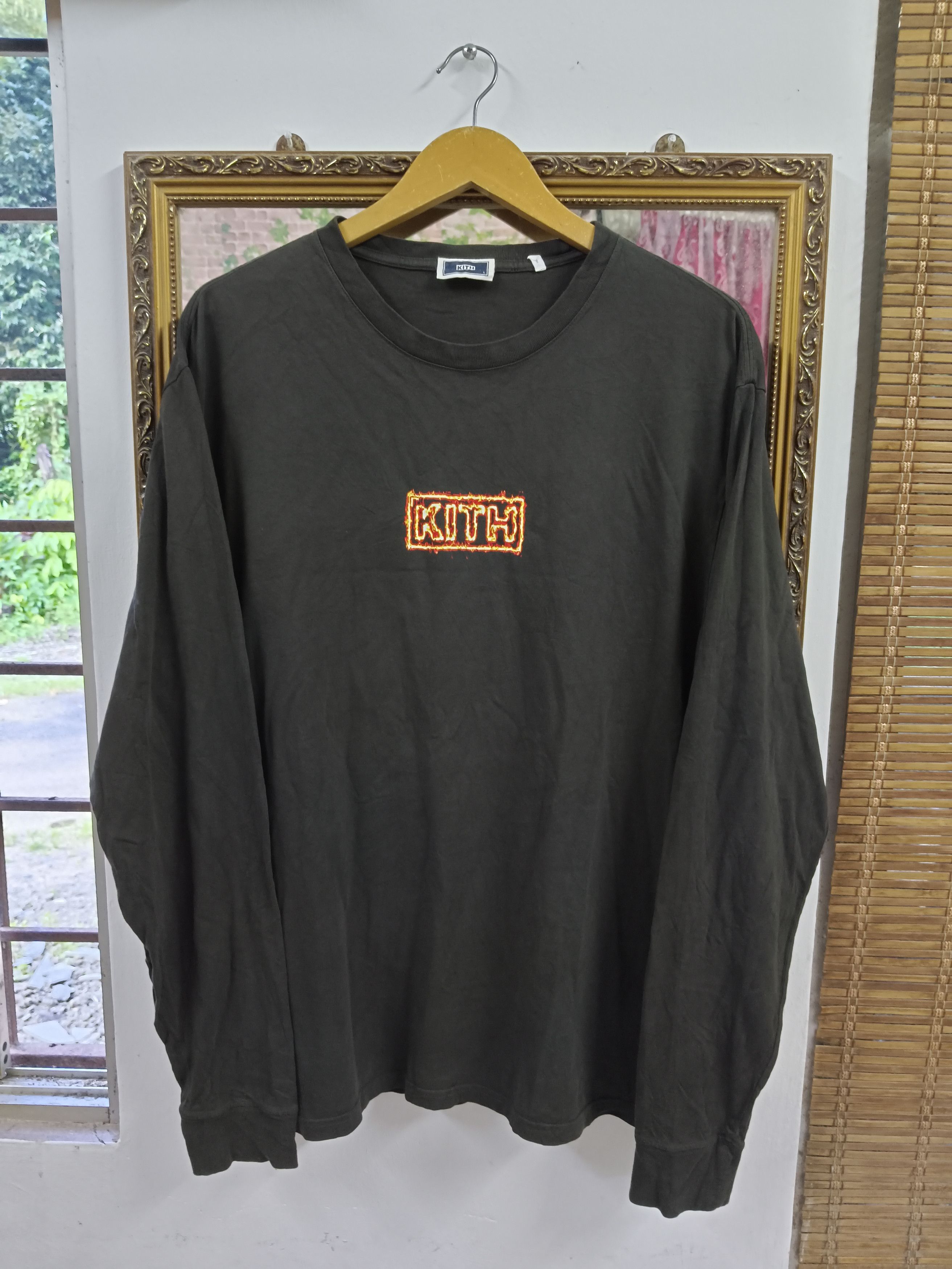 KITH “HIGH GRADE SIGHT deals & SOUND” GRAY LOGO LONG SLEEVE COTTON JERSEY T-SHIRT XXL