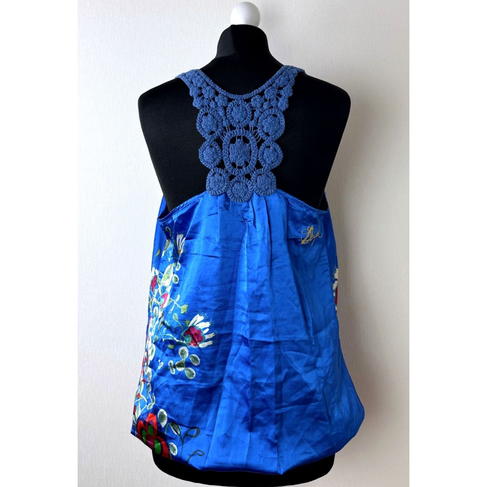 Desigual Desigual Blouse Shirt Womens XL Blue Sleeveless Top 21b2424 Size XL / US 12-14 / IT 48-50 - 7 Thumbnail