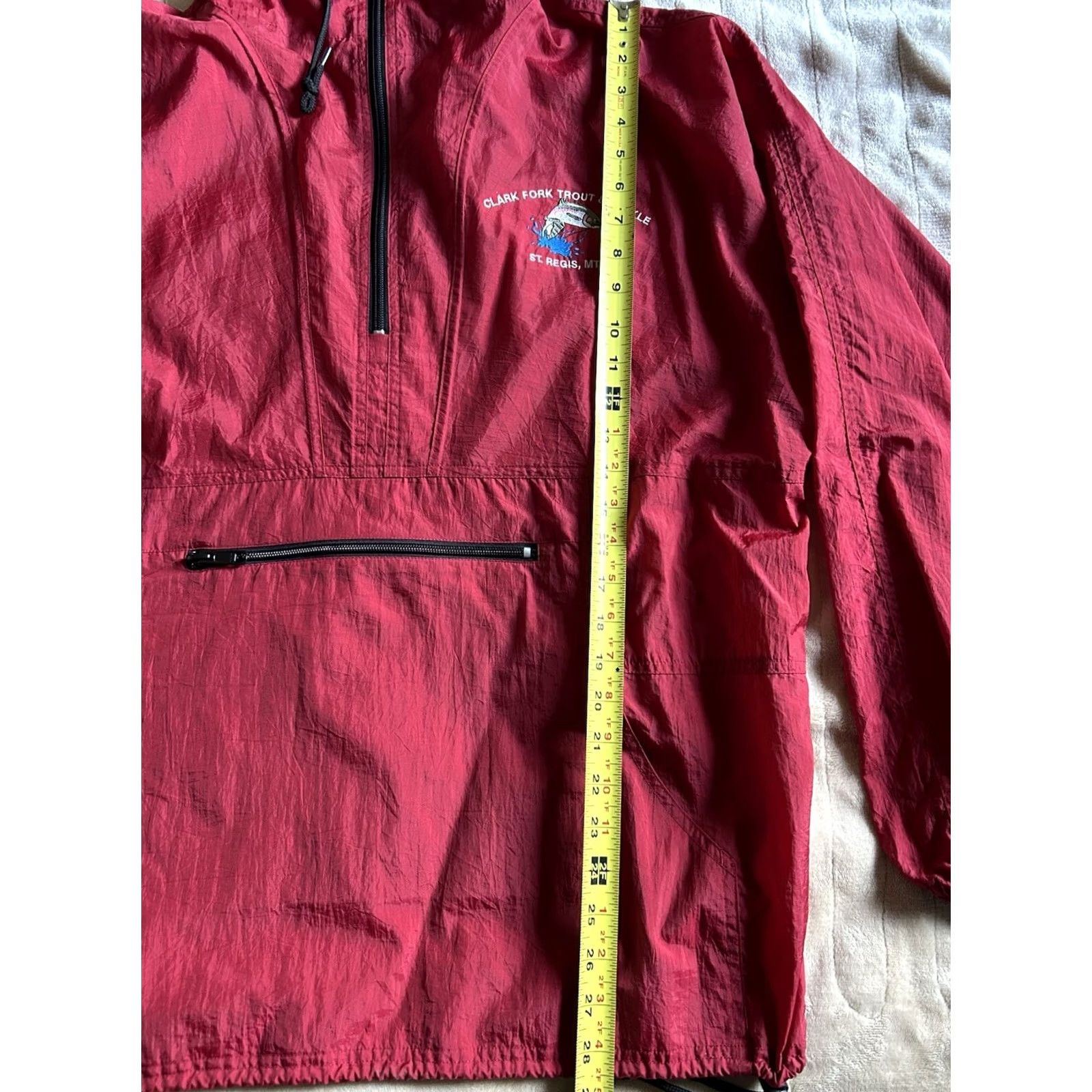 Rains VINTAGE Rain Jacket Mens L Lightweight Red 90s Fishing River Clark Fork Tackle Rain Coat Size US L / EU 52-54 / 3 - 7 Thumbnail