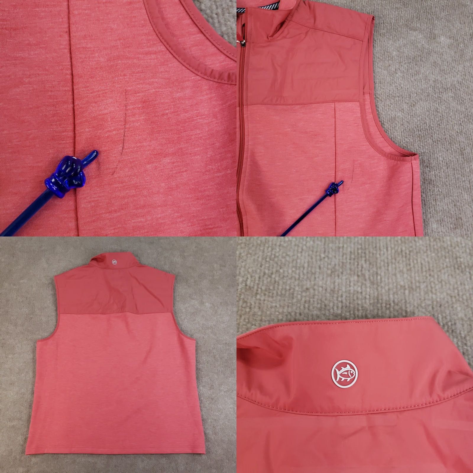 Southern Tide Southern Tide Vest Mens Medium Pink Full Zip Sleeveless Outdoor Hiking Jacket Z Size US M / EU 48-50 / 2 - 8 Thumbnail