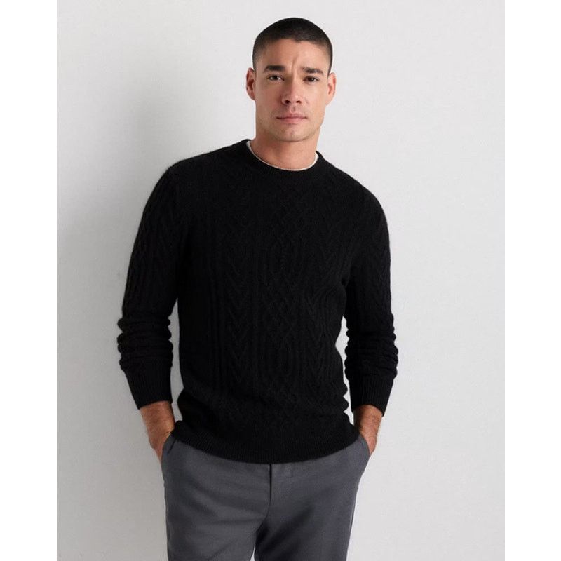 Quince Quince Mens Cashmere Cable Crewneck Sweater Medium NWT Size US M / EU 48-50 / 2 - 1 Thumbnail